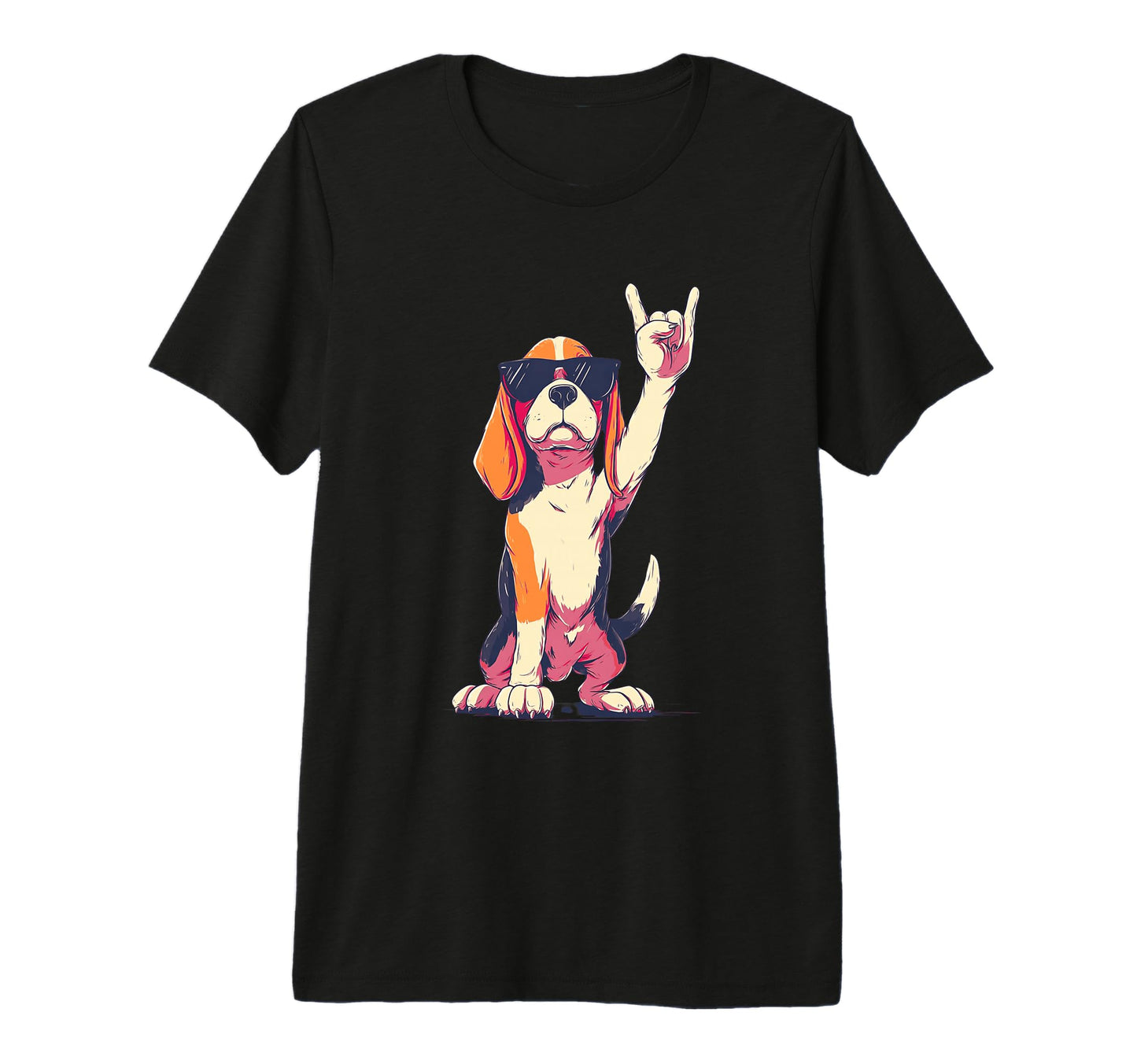 Funny Beagle Rock Dog Music Lover Tri T-Shirt - Unique Graphic for Adults - T-Shirt, Sweatshirt, Hoodie