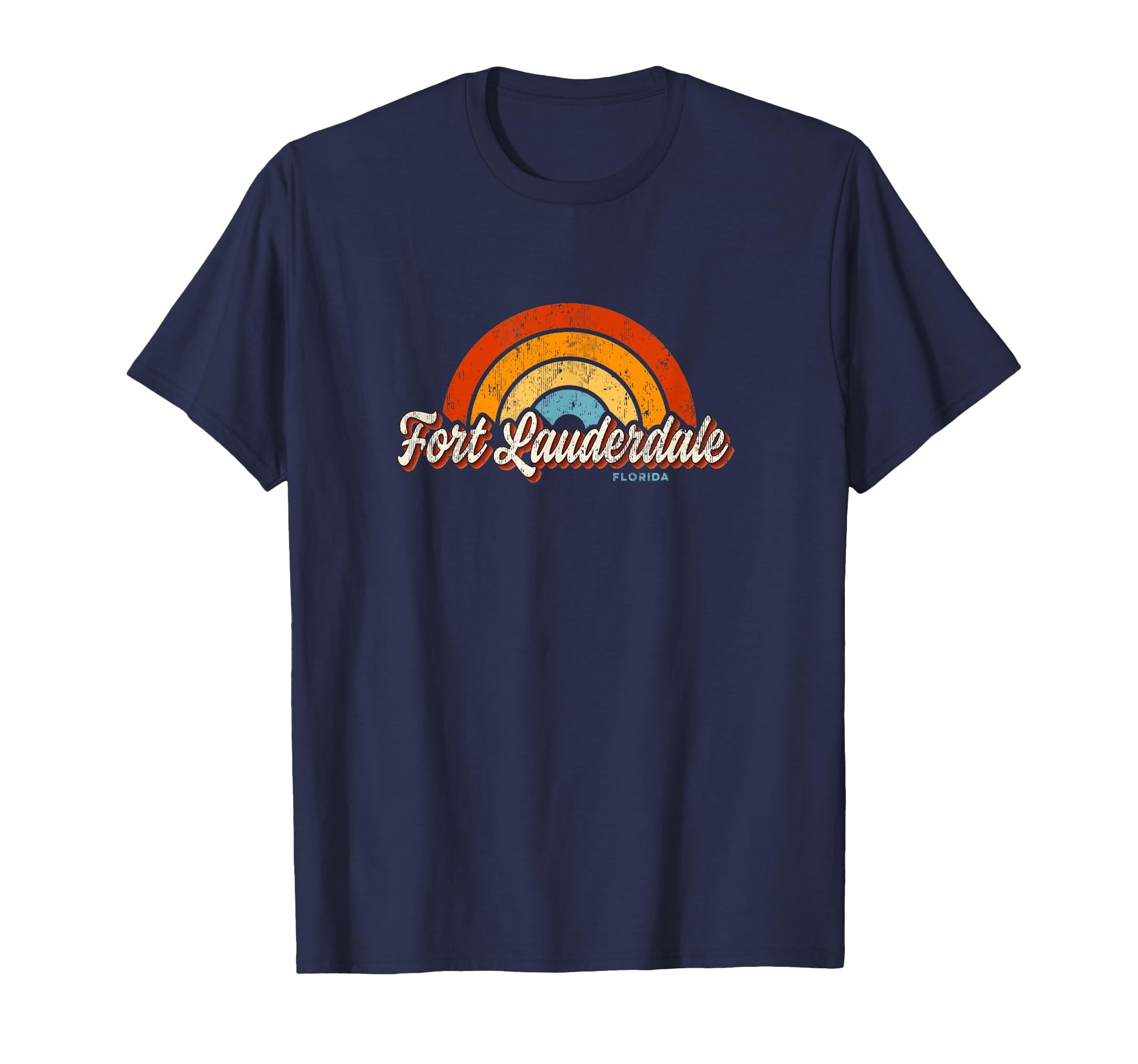 Fort Lauderdale Florida Fl Rainbow 70S T-Shirt - Custom Art Print Unisex - T-Shirt, Sweatshirt, Hoodie