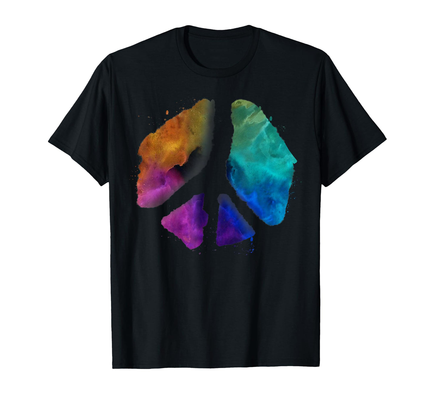Peace Sign Watercolor Rainbow 70S 80S T-Shirt - Unique Graphic Unisex - T-Shirt, Sweatshirt, Hoodie