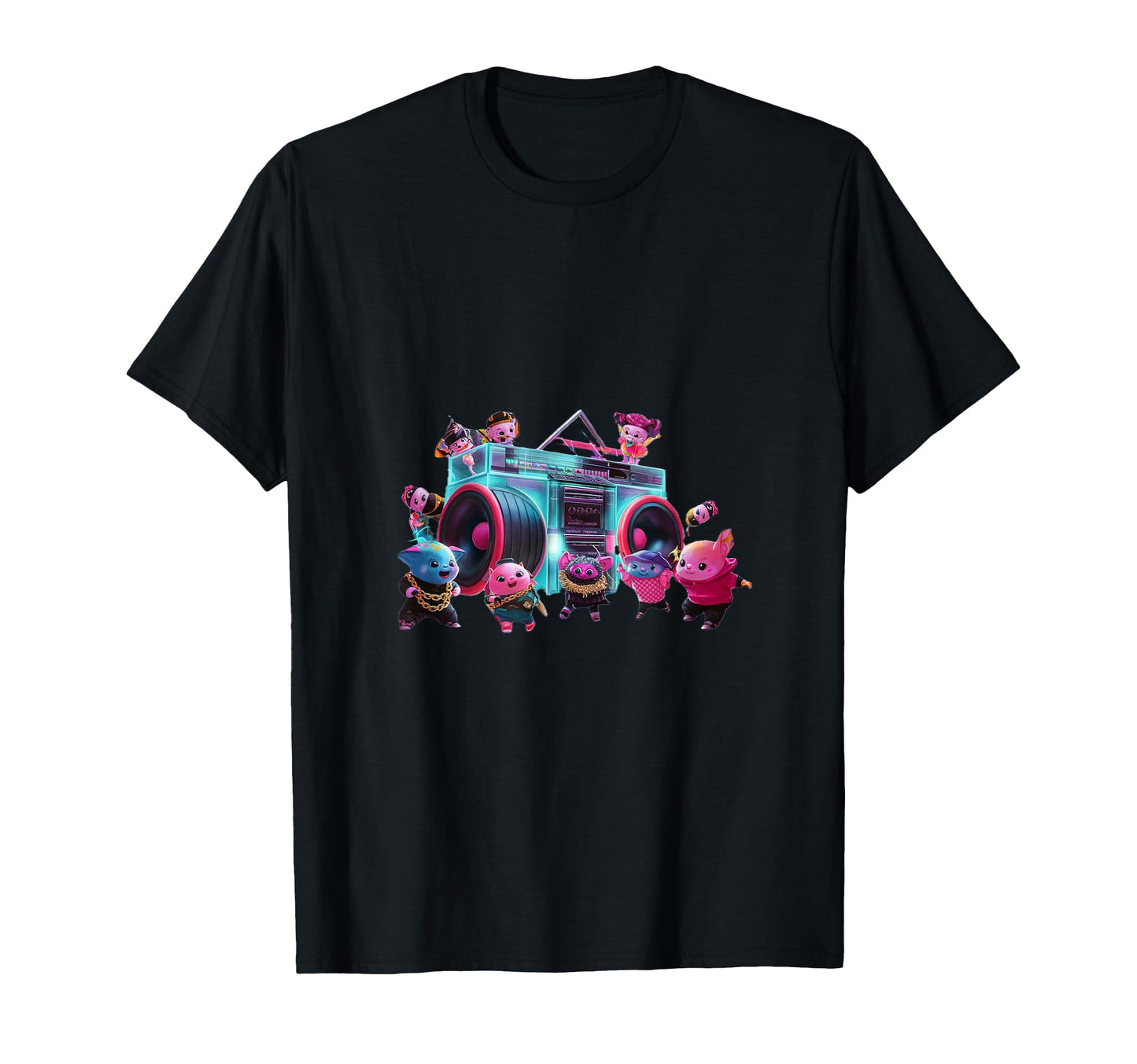 Anime Dance Party Boombox Hiphop Old T-Shirt - Graphic Print Men Women - T-Shirt, Sweatshirt, Hoodie