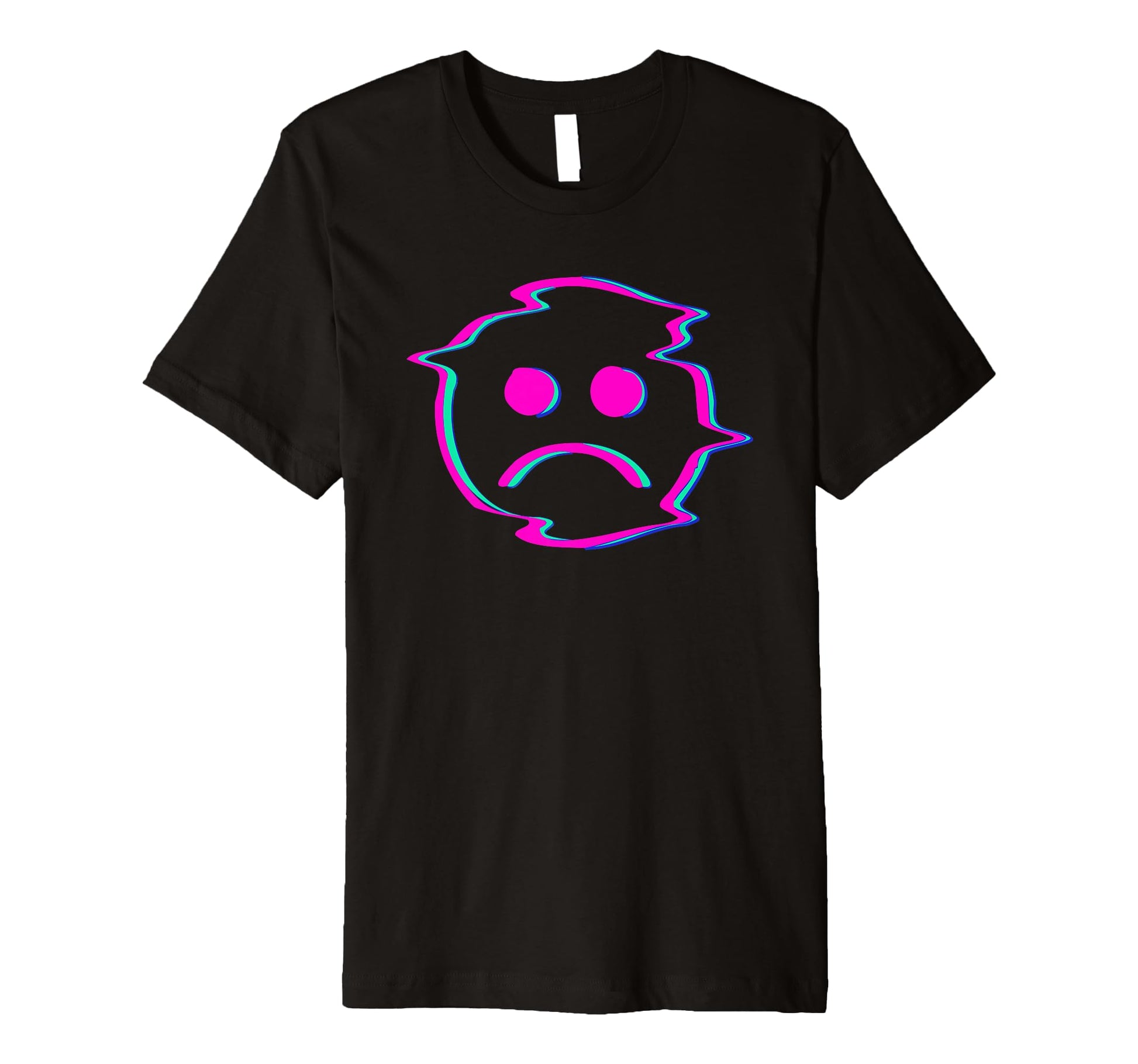 Glitch Sad Face Urban Aesthetic T-Shirt - Casual Everyday Wear Unisex - T-Shirt, Sweatshirt, Hoodie