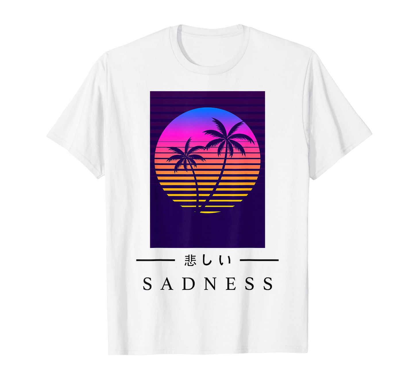 Retrowave Sad Japanese Art Aesthetic T-Shirt - Graphic Print Unisex - T-Shirt, Sweatshirt, Hoodie