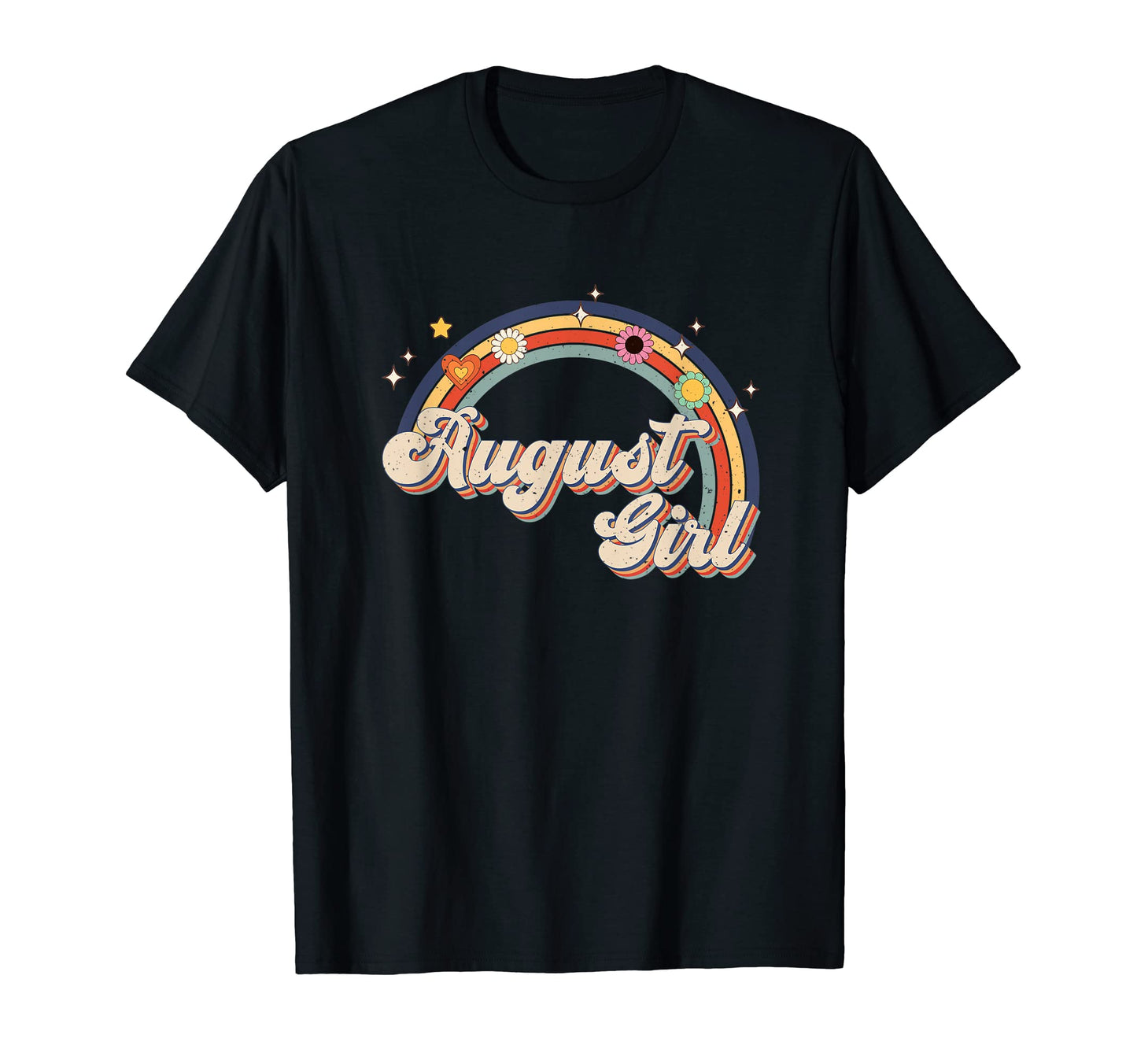 August Birthday Rainbow Birthday Party T-Shirt - Unique Graphic Men Women - T-Shirt, Sweatshirt, Hoodie
