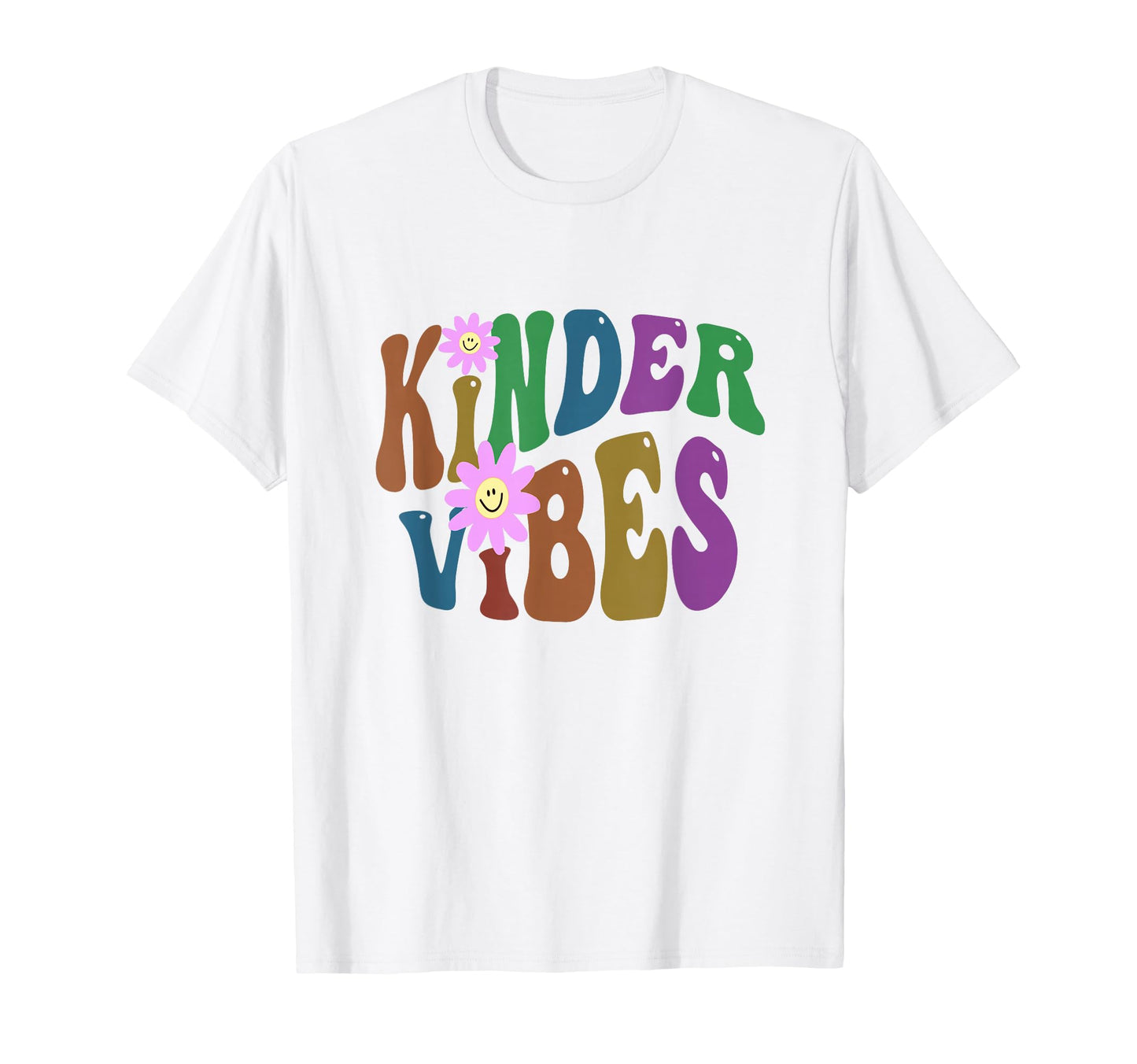 Trendy Kinder Vibes Teacher Peace Love T-Shirt - Unique Graphic for Adults - T-Shirt, Sweatshirt, Hoodie