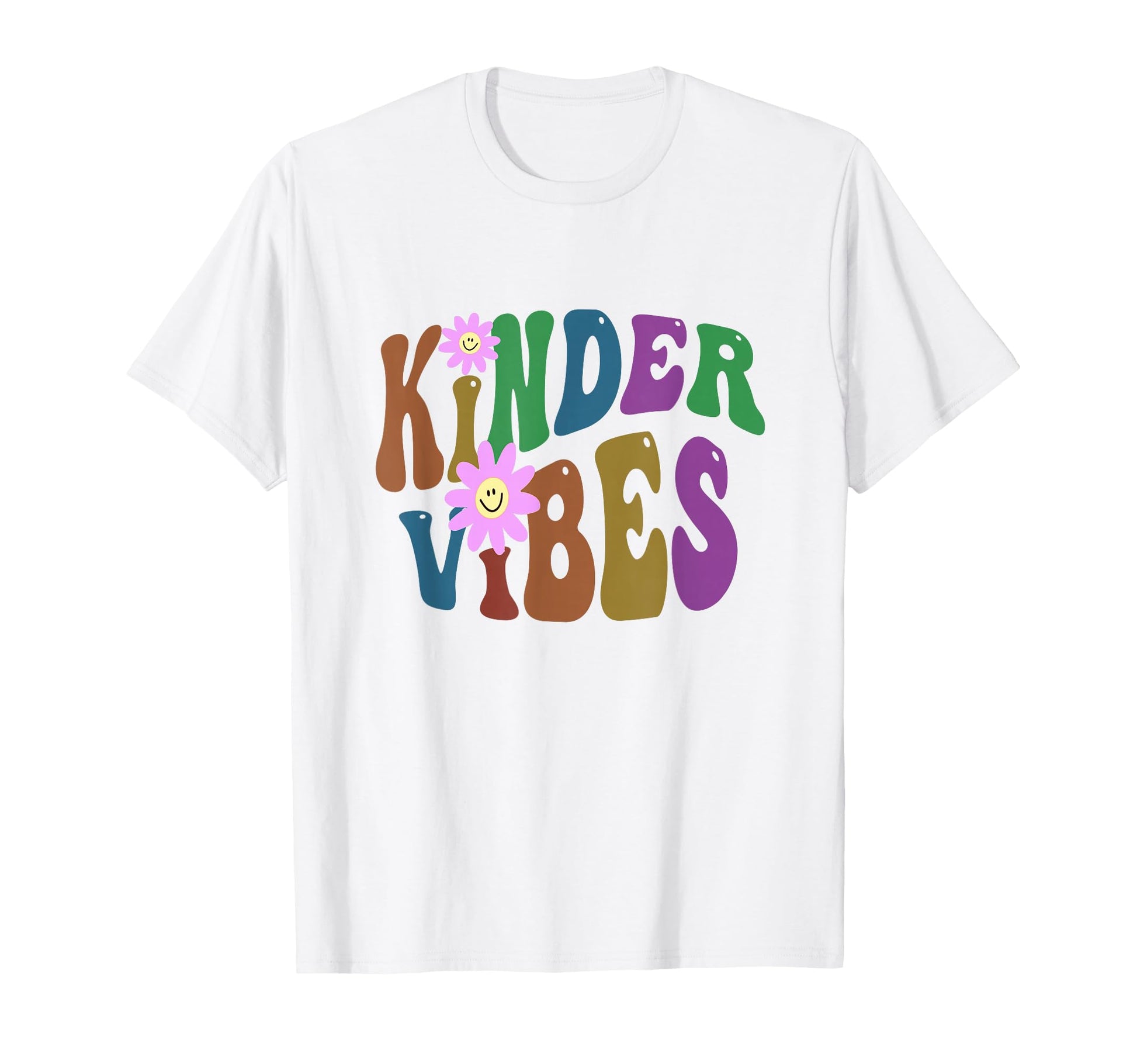 Trendy Kinder Vibes Teacher Peace Love T-Shirt - Unique Graphic for Adults - T-Shirt, Sweatshirt, Hoodie