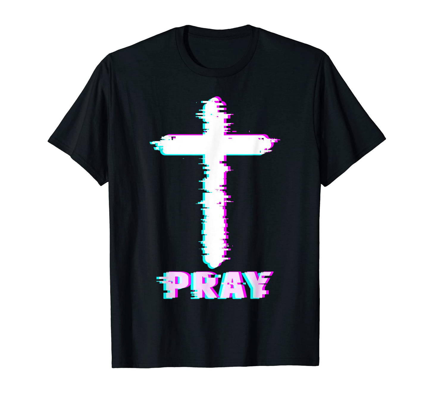 Jesus Glitch Pray Aesthetic Vaporwave T-Shirt - Trendy Graphic Men Women - T-Shirt, Sweatshirt, Hoodie