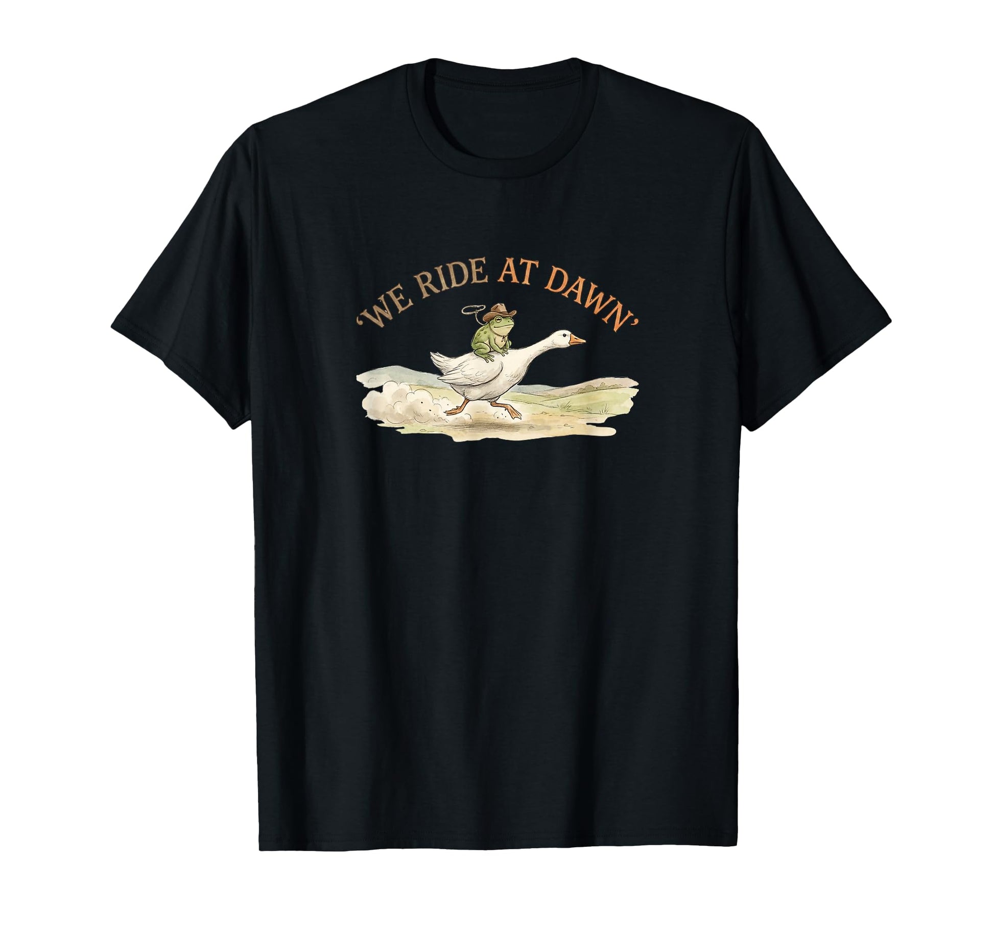 Funny We Ride Dawn Frog Cowboy Riding T-Shirt - Minimalist Print Unisex - T-Shirt, Sweatshirt, Hoodie
