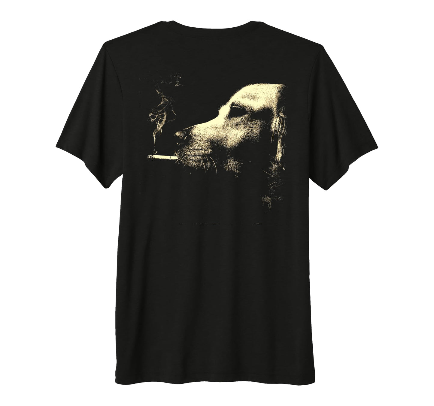 Golden Retriever Smoking Cigarette T-Shirt - Custom Art Print Men Women - T-Shirt, Sweatshirt, Hoodie