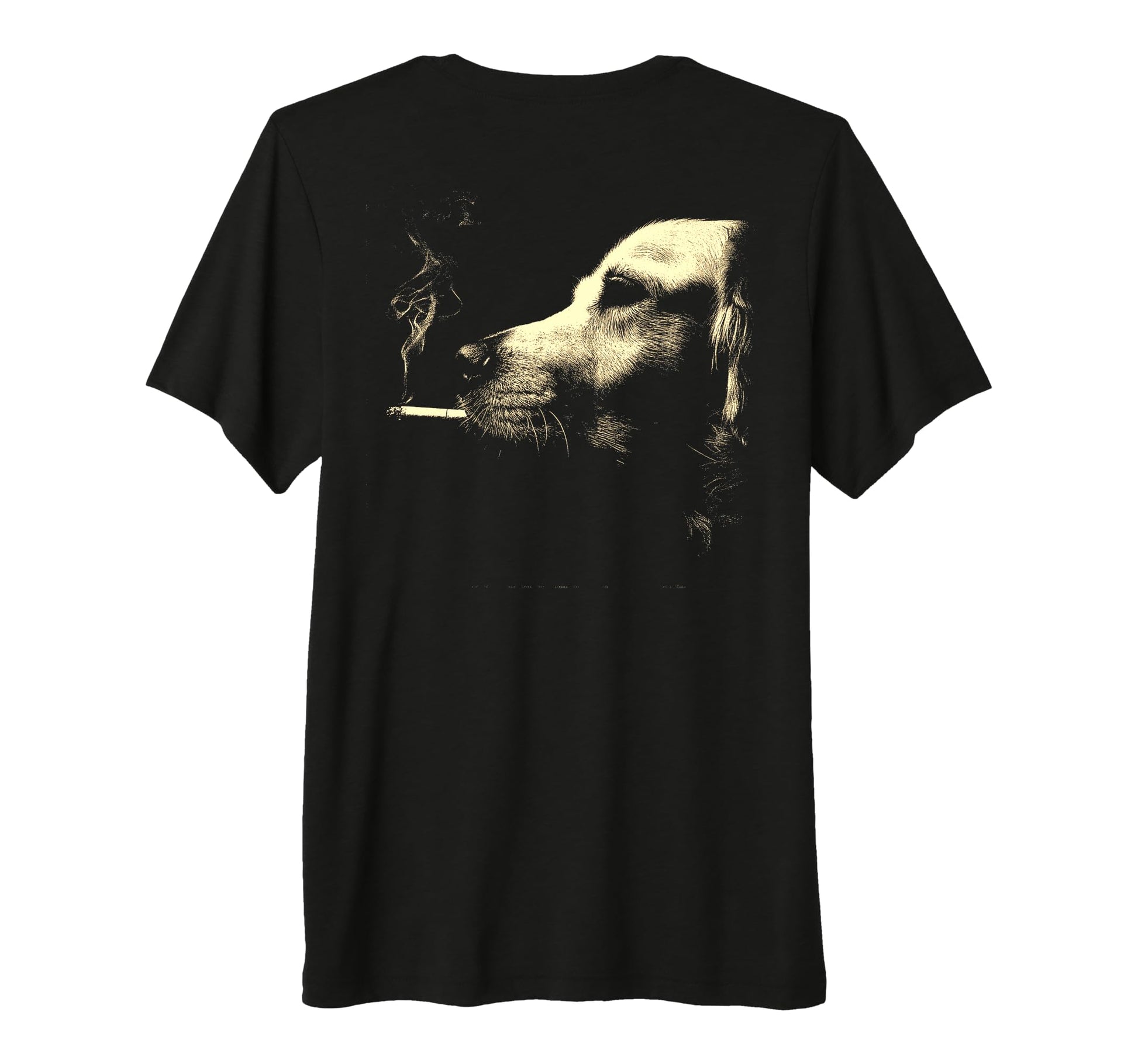 Golden Retriever Smoking Cigarette T-Shirt - Custom Art Print Men Women - T-Shirt, Sweatshirt, Hoodie