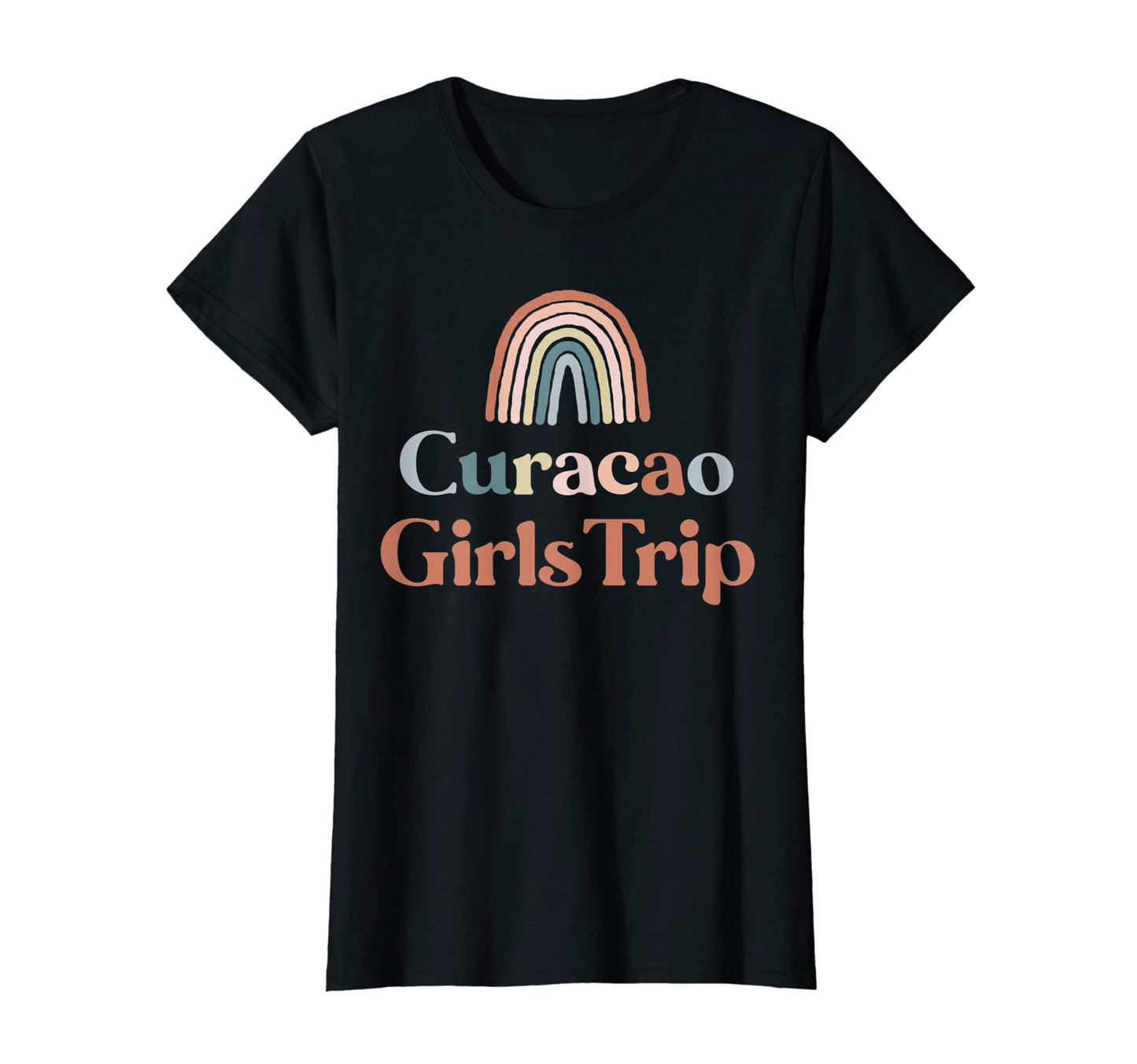 Womens Curacao Trip Boho Rainbow T-Shirt - Custom Art Print Men Women - T-Shirt, Sweatshirt, Hoodie
