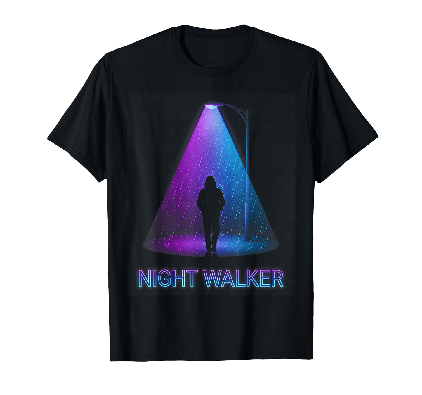 Night Walker Vaporwave Rain T-Shirt - Minimalist Print Men Women - T-Shirt, Sweatshirt, Hoodie