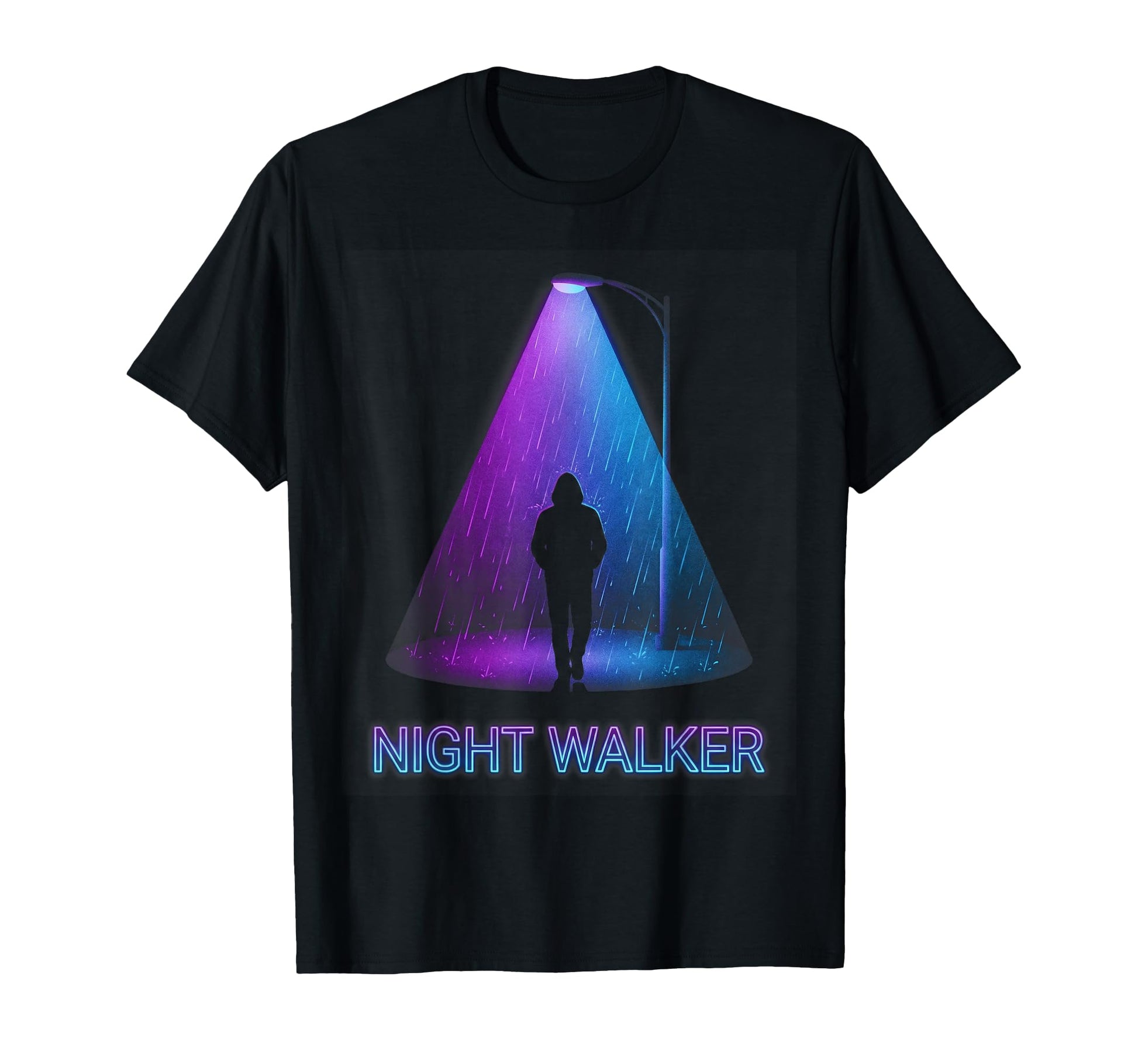 Night Walker Vaporwave Rain T-Shirt - Minimalist Print Men Women - T-Shirt, Sweatshirt, Hoodie
