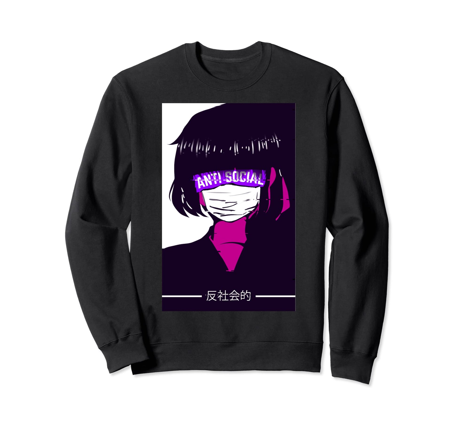 Anti Social Vaporwave Sweatshirt - Casual Everyday Wear Men Women - T-Shirt, Sweatshirt, Hoodie