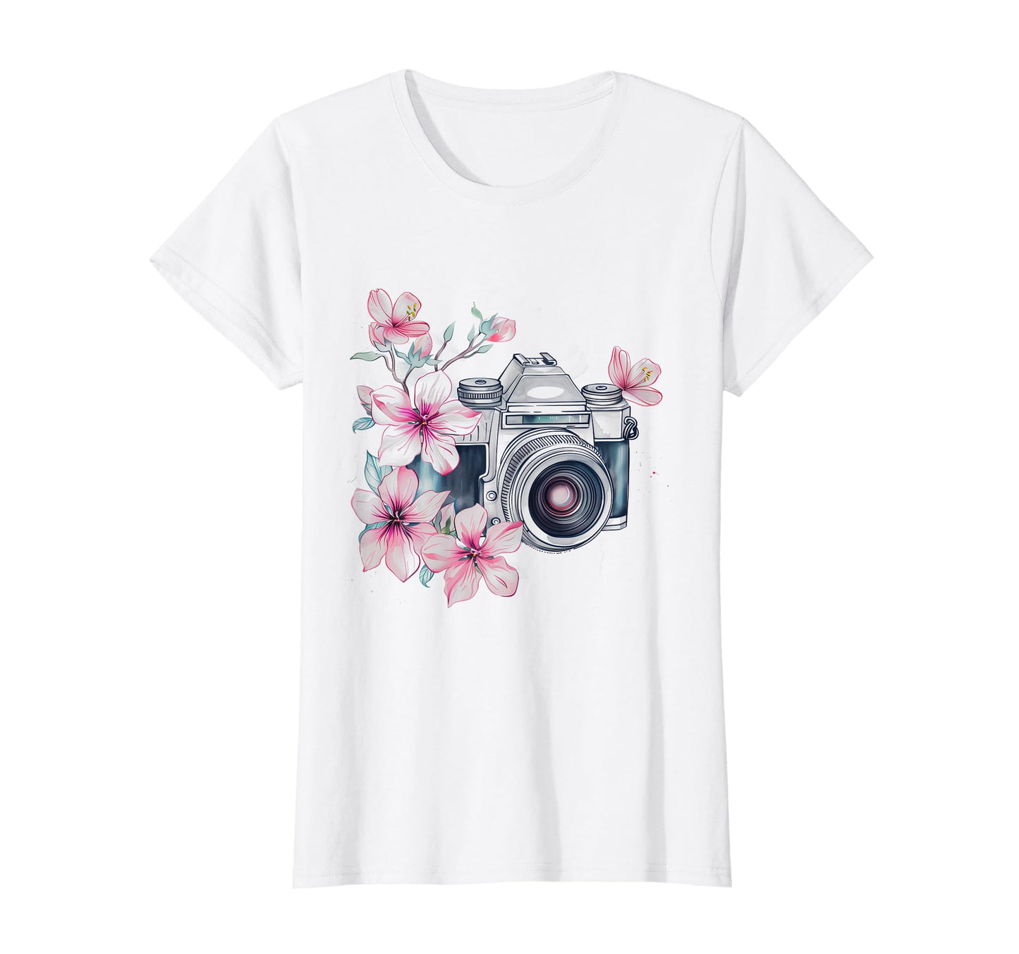 Photographer Camera Flowers T-Shirt - Casual Everyday Wear Unisex - T-Shirt, Sweatshirt, Hoodie