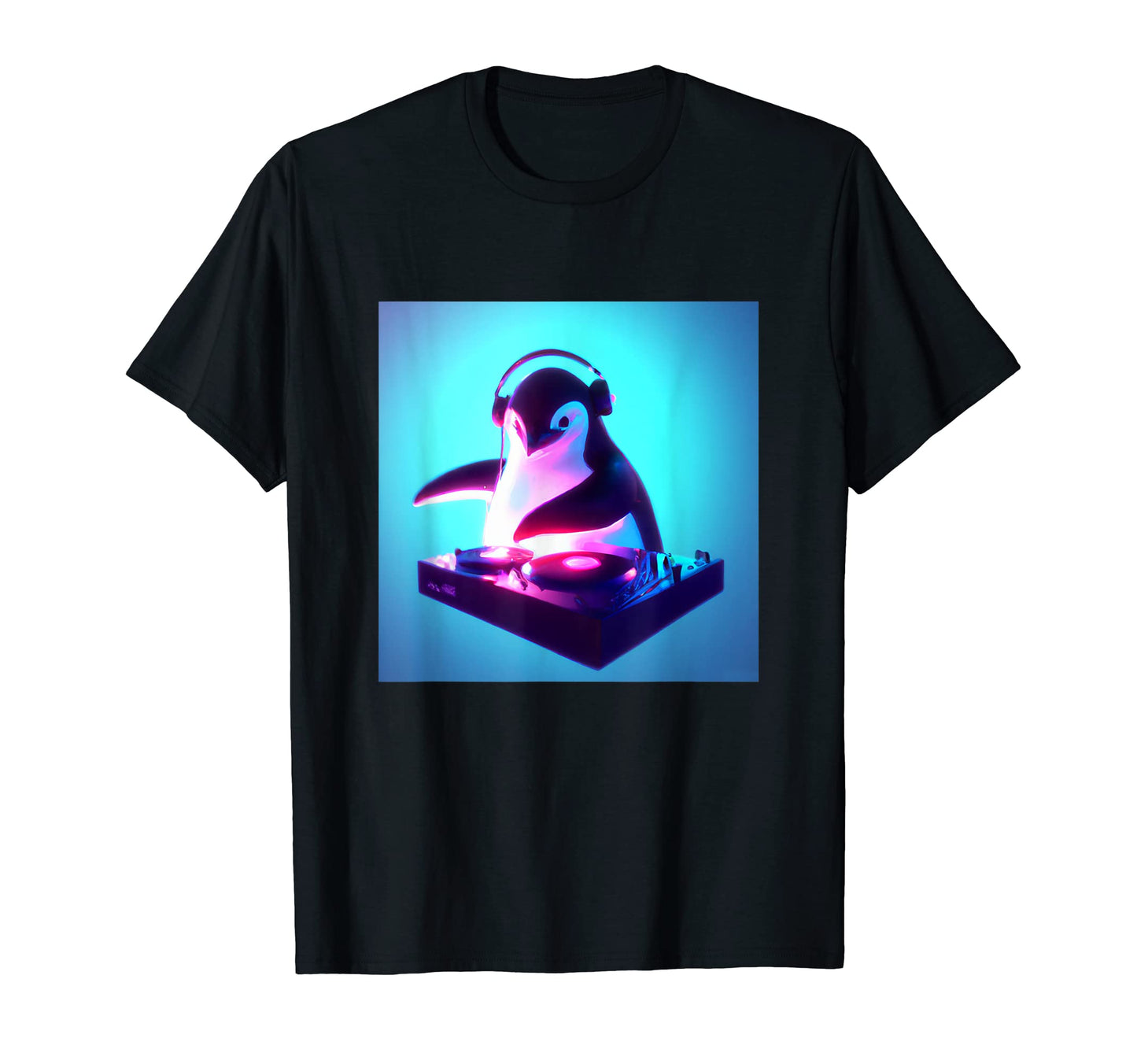 Penguin Vaporwave Dj Aesthetic T-Shirt - Minimalist Print Unisex - T-Shirt, Sweatshirt, Hoodie