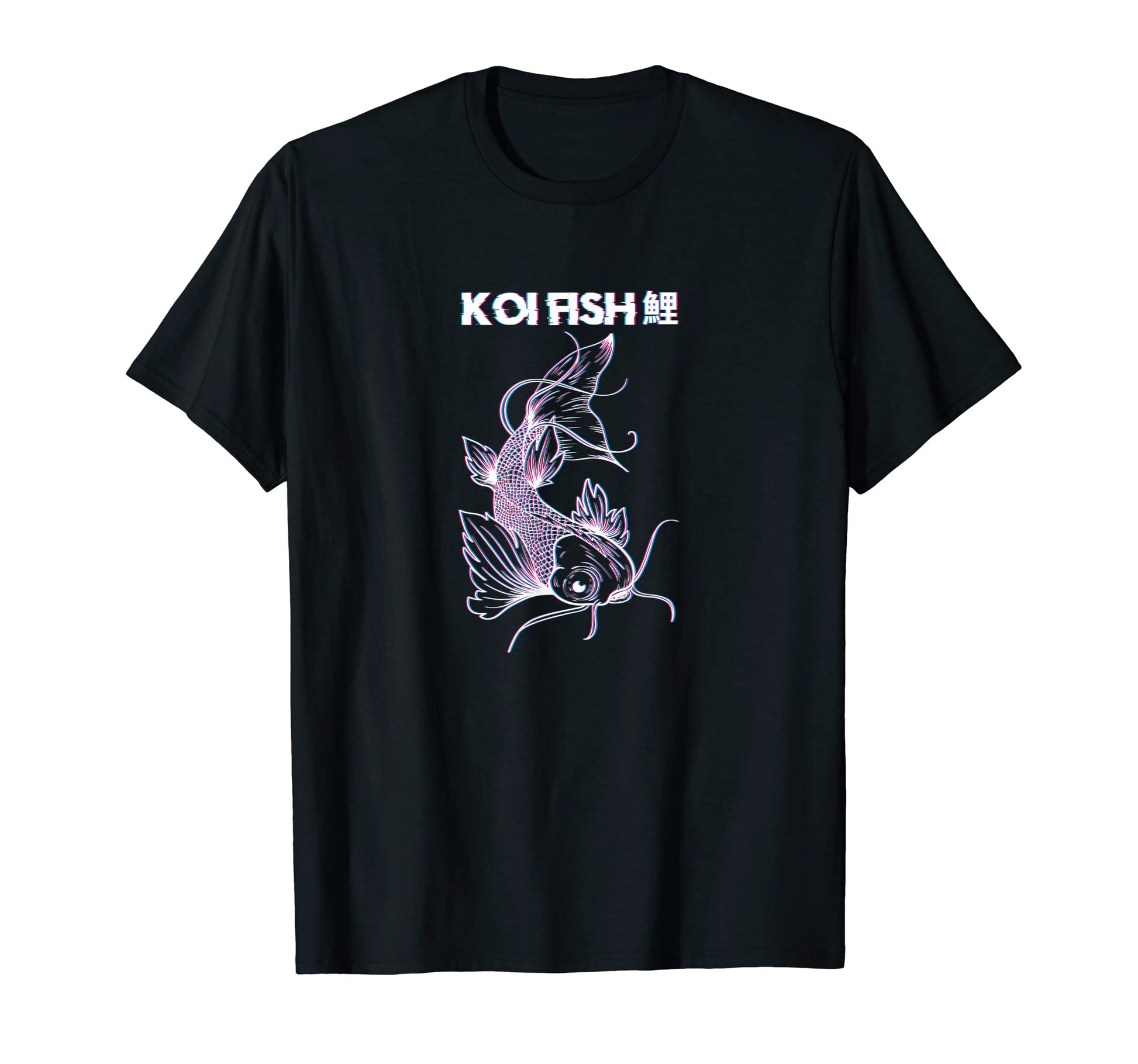 Glitch Effect Japanese Koi Fish T-Shirt - Novelty Apparel for Adults - T-Shirt, Sweatshirt, Hoodie