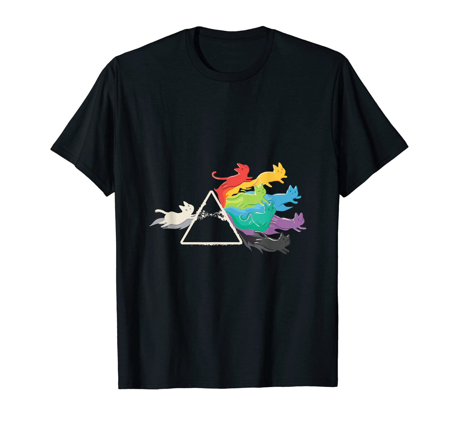 Stylish Prism Rainbow Cat T-Shirt - Trendy Graphic Unisex - T-Shirt, Sweatshirt, Hoodie