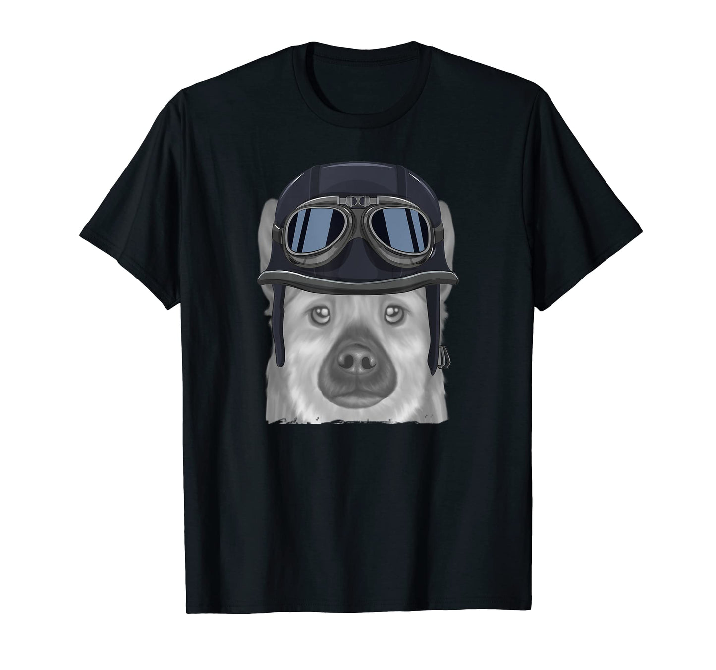 Norwegian Buhund Wearing Motorcycle Helmet T-Shirt - Unique Graphic Unisex - T-Shirt, Sweatshirt, Hoodie