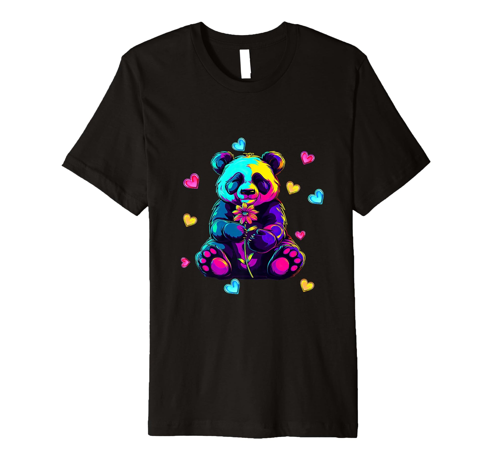 Streetwear Synthwave 80S 90S Panda T-Shirt - Custom Art Print Men Women - T-Shirt, Sweatshirt, Hoodie
