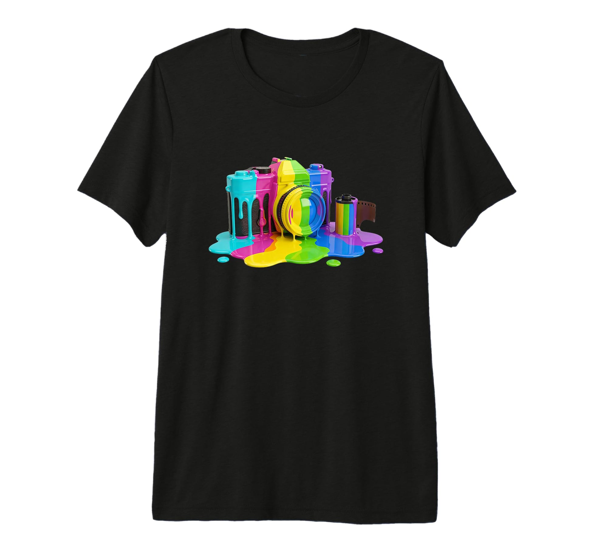 Photo Camera Fluid Colorful Paint T-Shirt - Novelty Apparel for Adults - T-Shirt, Sweatshirt, Hoodie