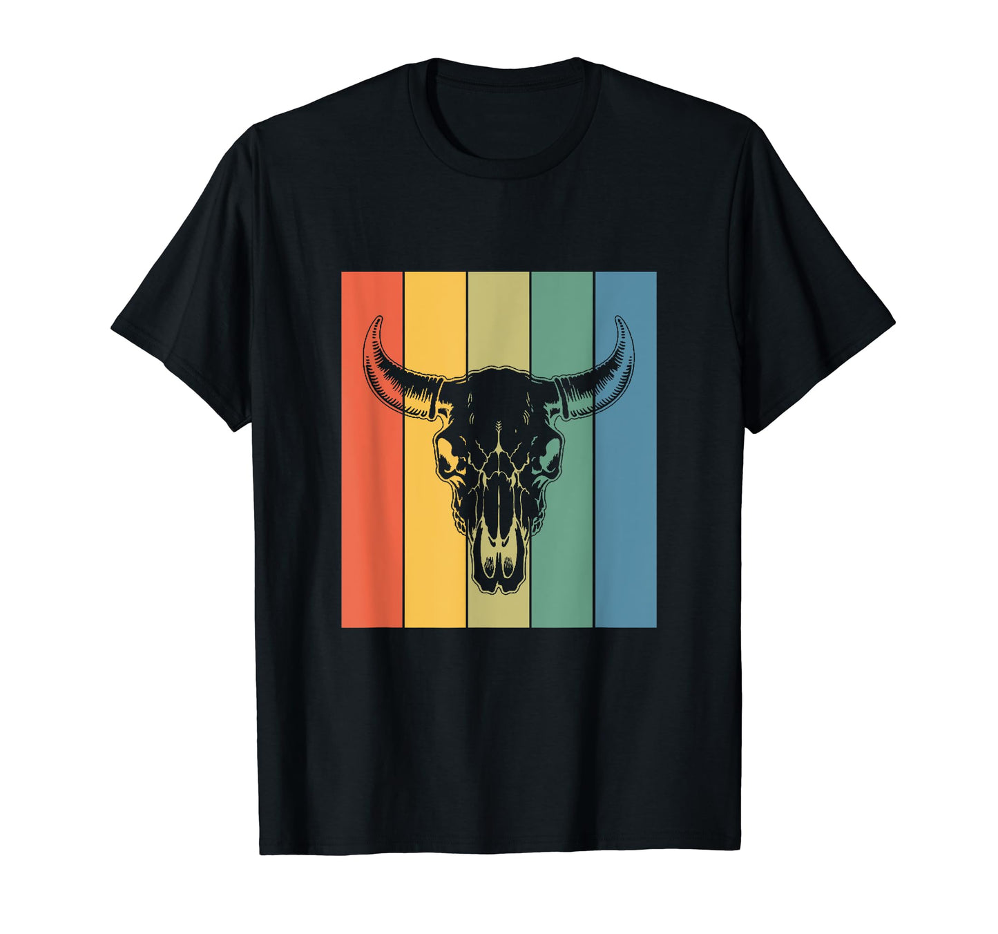 Cows And Horns Cowboy Skull T-Shirt - Minimalist Print Unisex - T-Shirt, Sweatshirt, Hoodie