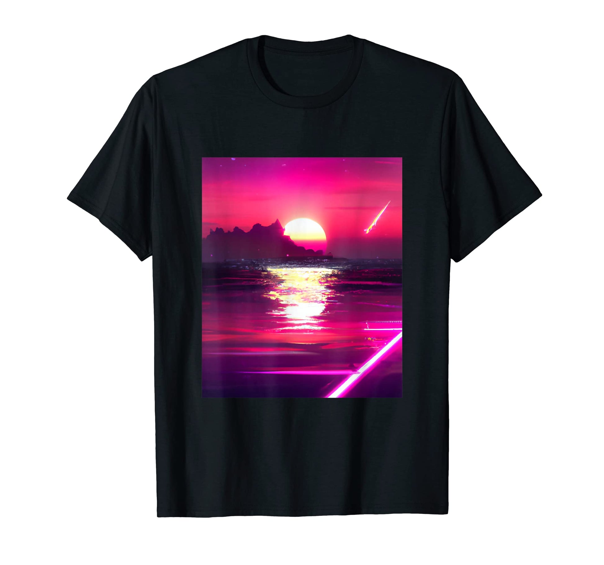Vaporwave Sun Synthwave Sunset T-Shirt - Casual Everyday Wear Unisex - T-Shirt, Sweatshirt, Hoodie