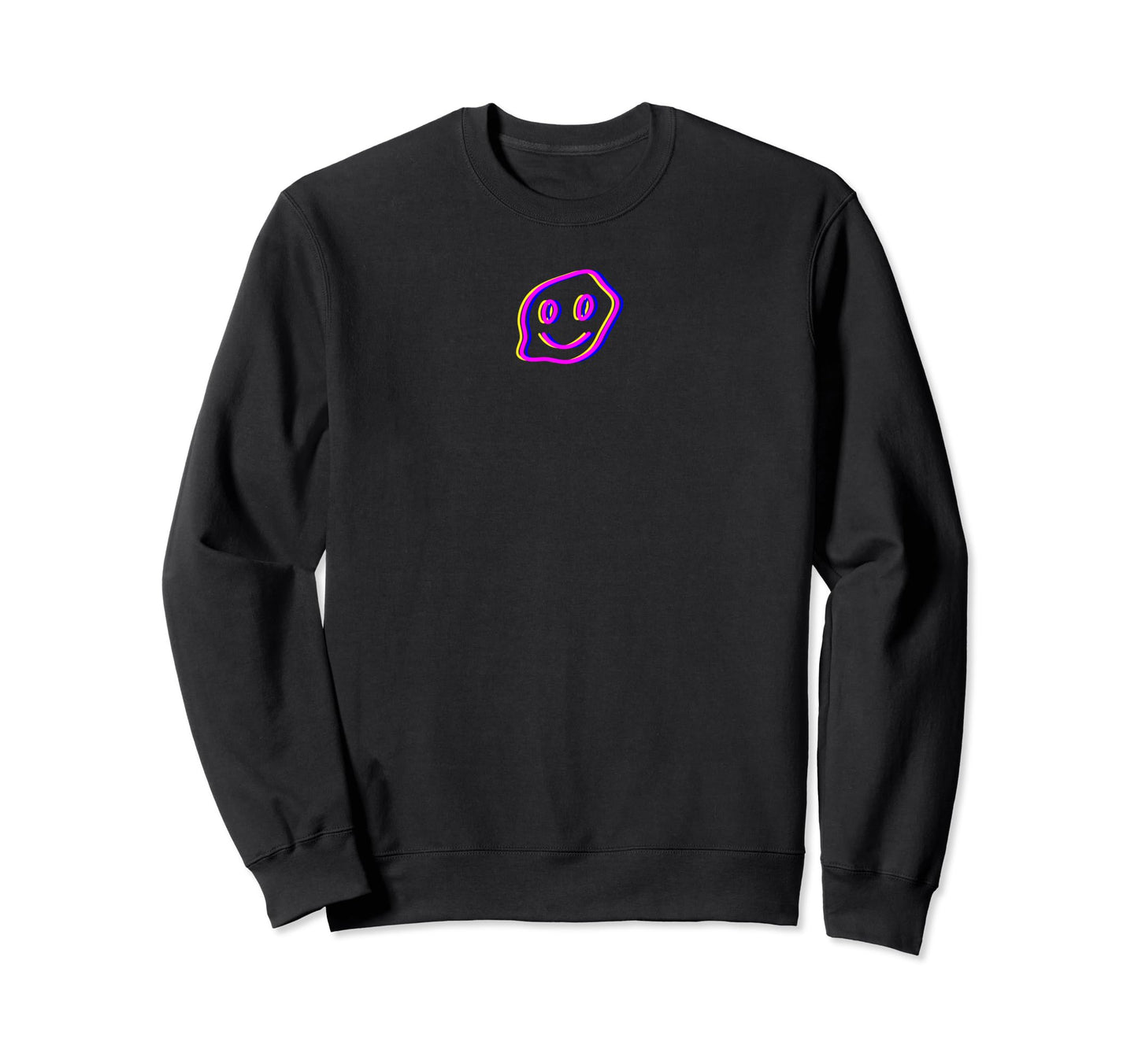 Vaporwave Smiling Face Grunge Sweatshirt - Minimalist Print Unisex - T-Shirt, Sweatshirt, Hoodie
