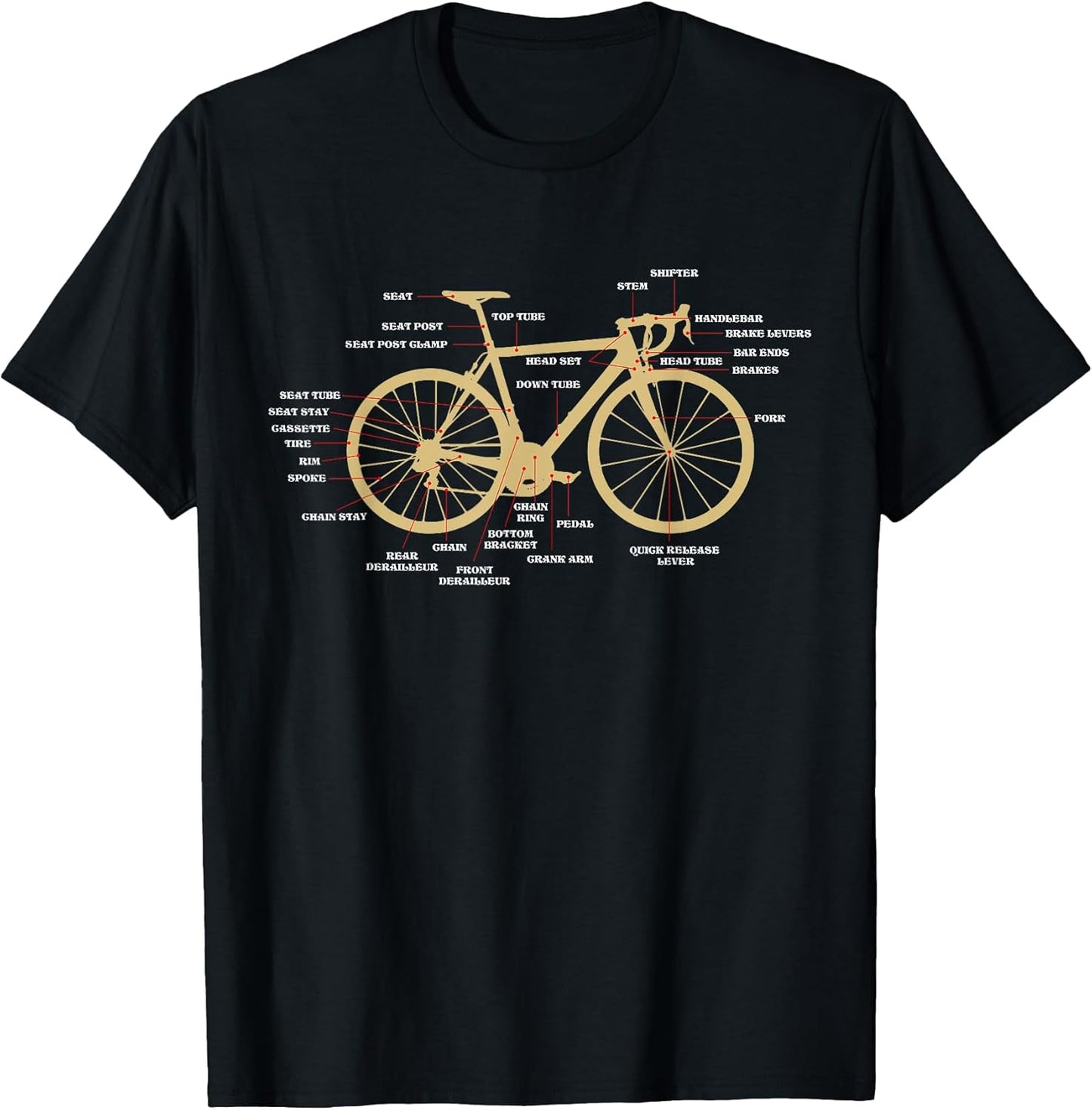 Bicycle Anatomy Bike Parts Cyclists Designs - Adult & Kids T-Shirts, Sweatshirts & Hoodies apparel design preview 1