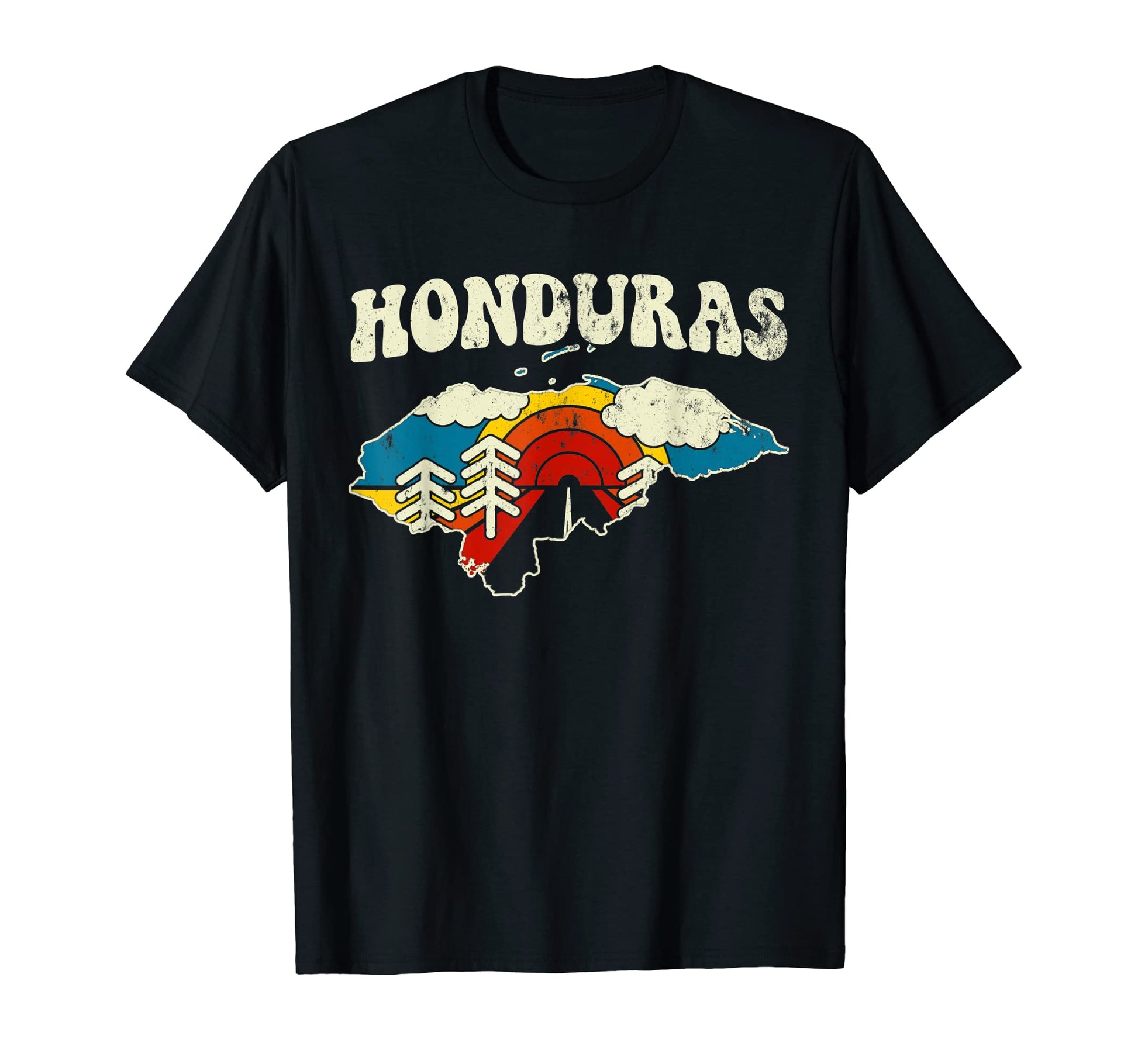 Honduras Hondurian Country Rainbow T-Shirt - Custom Art Print Men Women - T-Shirt, Sweatshirt, Hoodie