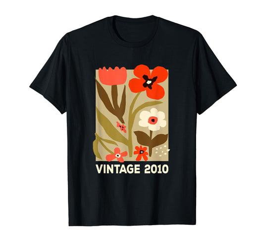 2010 Boho Floral Flower 14Th T-Shirt - Fun Novelty Design Men Women - T-Shirt, Sweatshirt, Hoodie