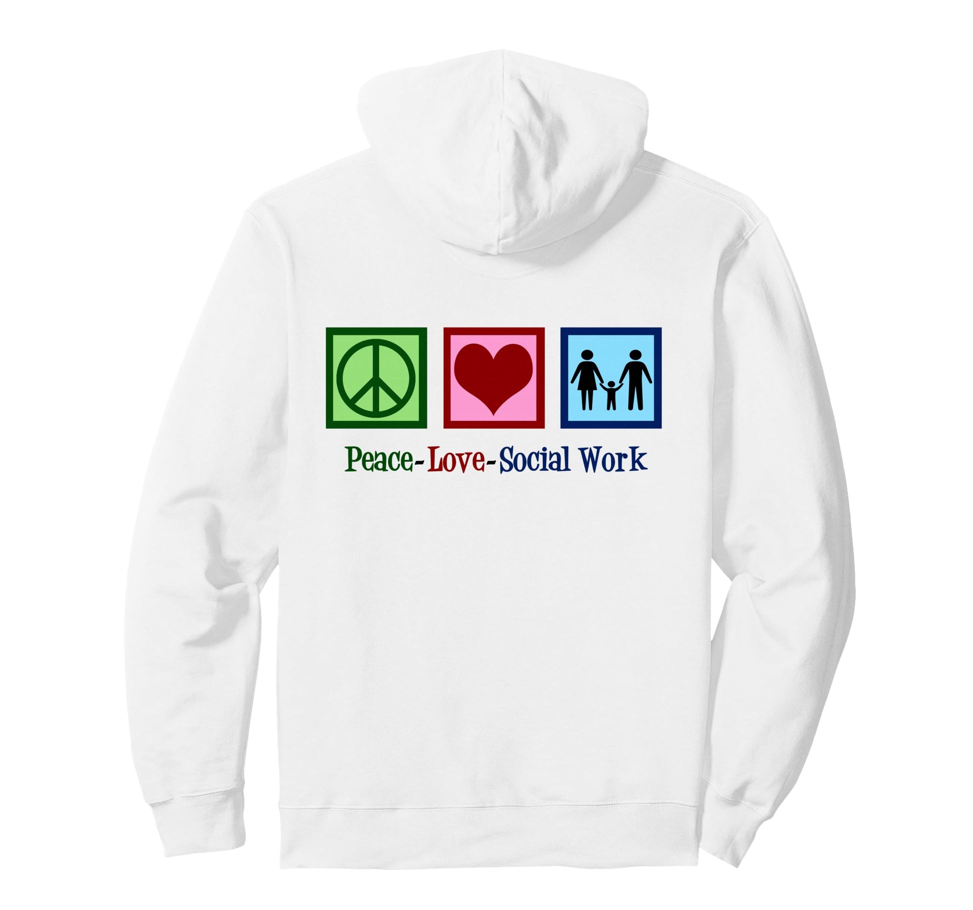 Peace Love Social Worker Hoodie - Aesthetic Graphic Men Women - T-Shirt, Sweatshirt, Hoodie