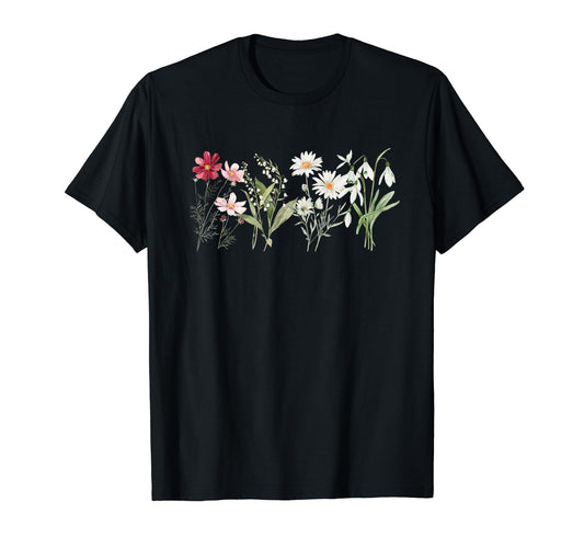 Boho Flower Flowers Grandma T-Shirt - Aesthetic Graphic Unisex - T-Shirt, Sweatshirt, Hoodie