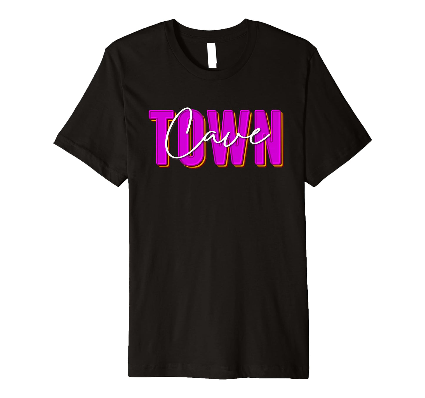 Bold Town Cave Inspired Text T-Shirt - Unique Graphic for Adults - T-Shirt, Sweatshirt, Hoodie