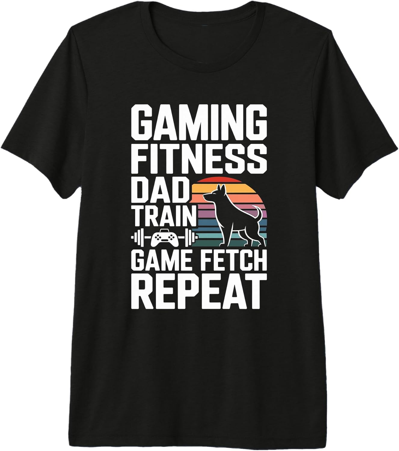 Gaming Fitness Dad Dog Workout Gamer - Adult & Kids T-Shirts, Sweatshirts & Hoodies apparel design preview 1
