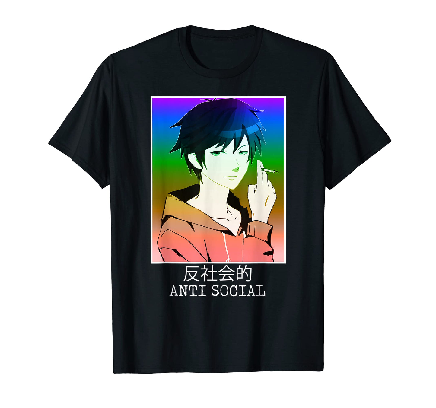 Smoking Anime Manga Vaporwave Aesthetic T-Shirt - Graphic Print for Adults - T-Shirt, Sweatshirt, Hoodie