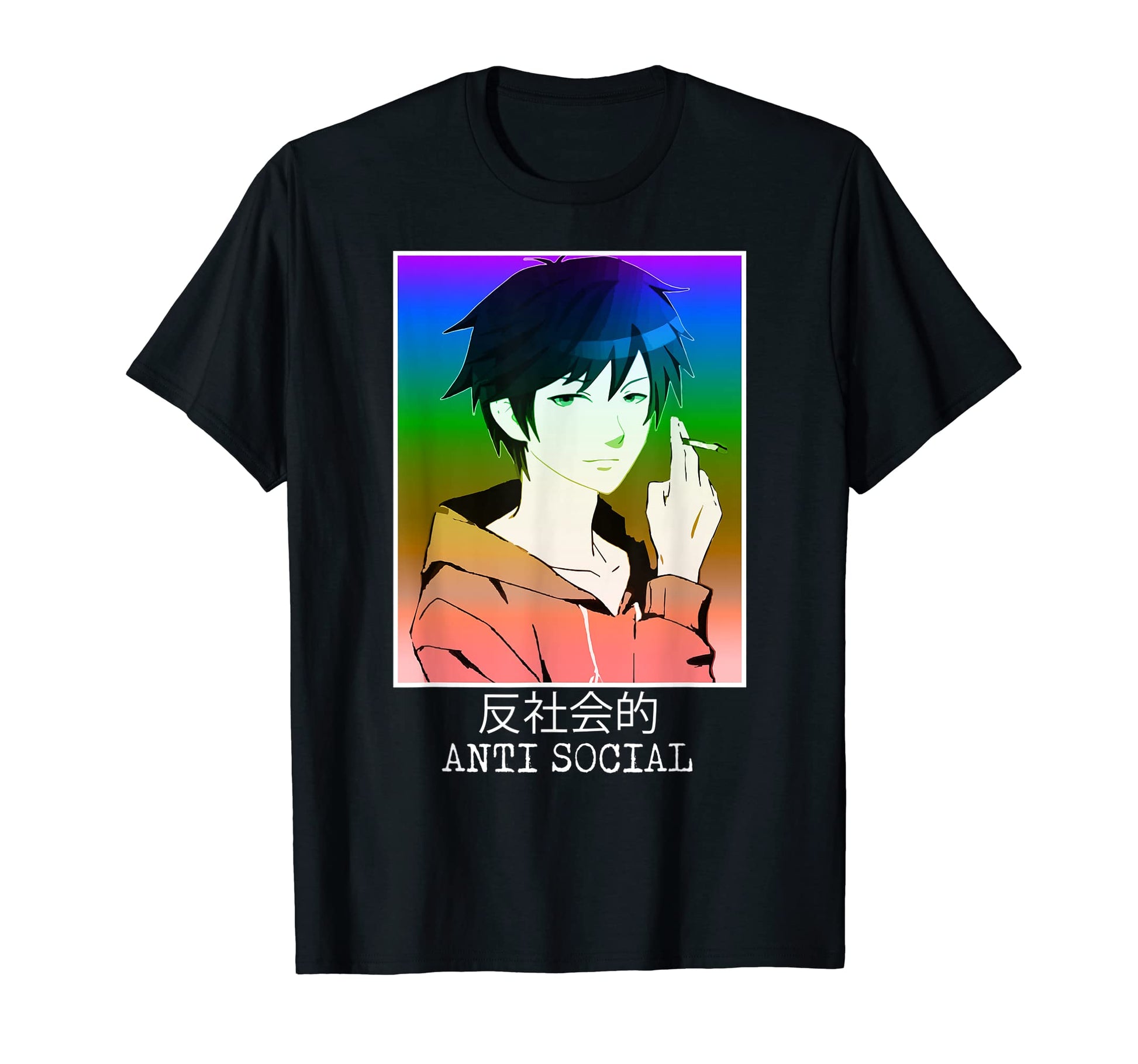 Smoking Anime Manga Vaporwave Aesthetic T-Shirt - Graphic Print for Adults - T-Shirt, Sweatshirt, Hoodie