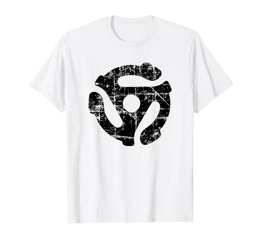 45 Rpm Vinyl Record Adapter Black T-Shirt - Novelty Apparel Men Women - T-Shirt, Sweatshirt, Hoodie