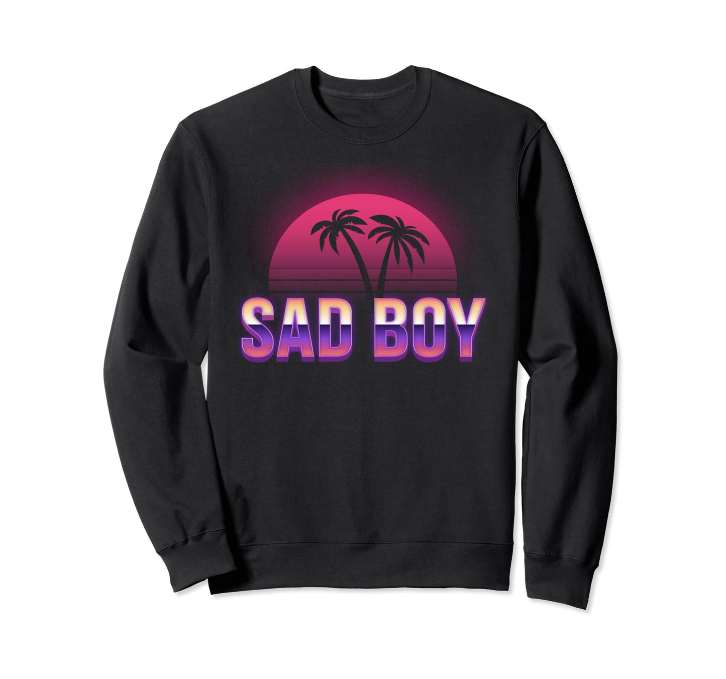 Sad Vaporwave Palm Trees Beach Sweatshirt - Aesthetic Graphic for Adults - T-Shirt, Sweatshirt, Hoodie