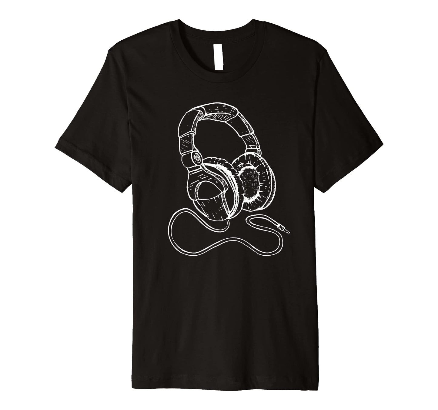 Hip Hop Over Ear Headphones Old T-Shirt - Minimalist Print for Adults - T-Shirt, Sweatshirt, Hoodie