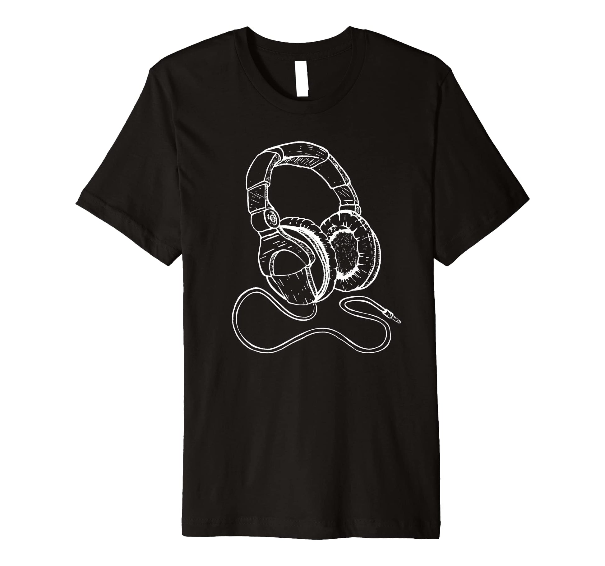 Hip Hop Over Ear Headphones Old T-Shirt - Minimalist Print for Adults - T-Shirt, Sweatshirt, Hoodie