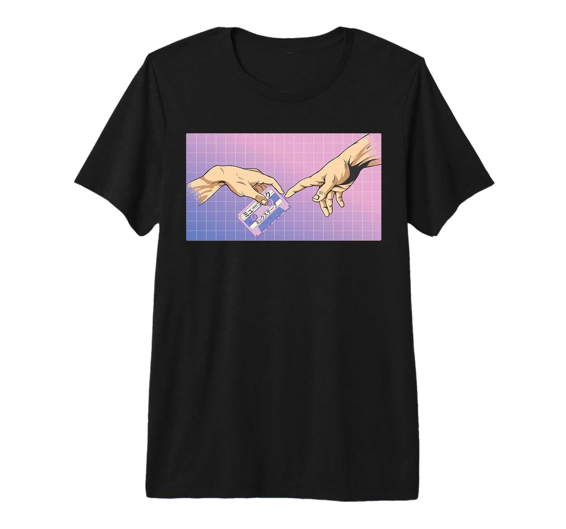 Vaporwave Aesthetic Music Audiocassette T-Shirt - Graphic Print Unisex - T-Shirt, Sweatshirt, Hoodie