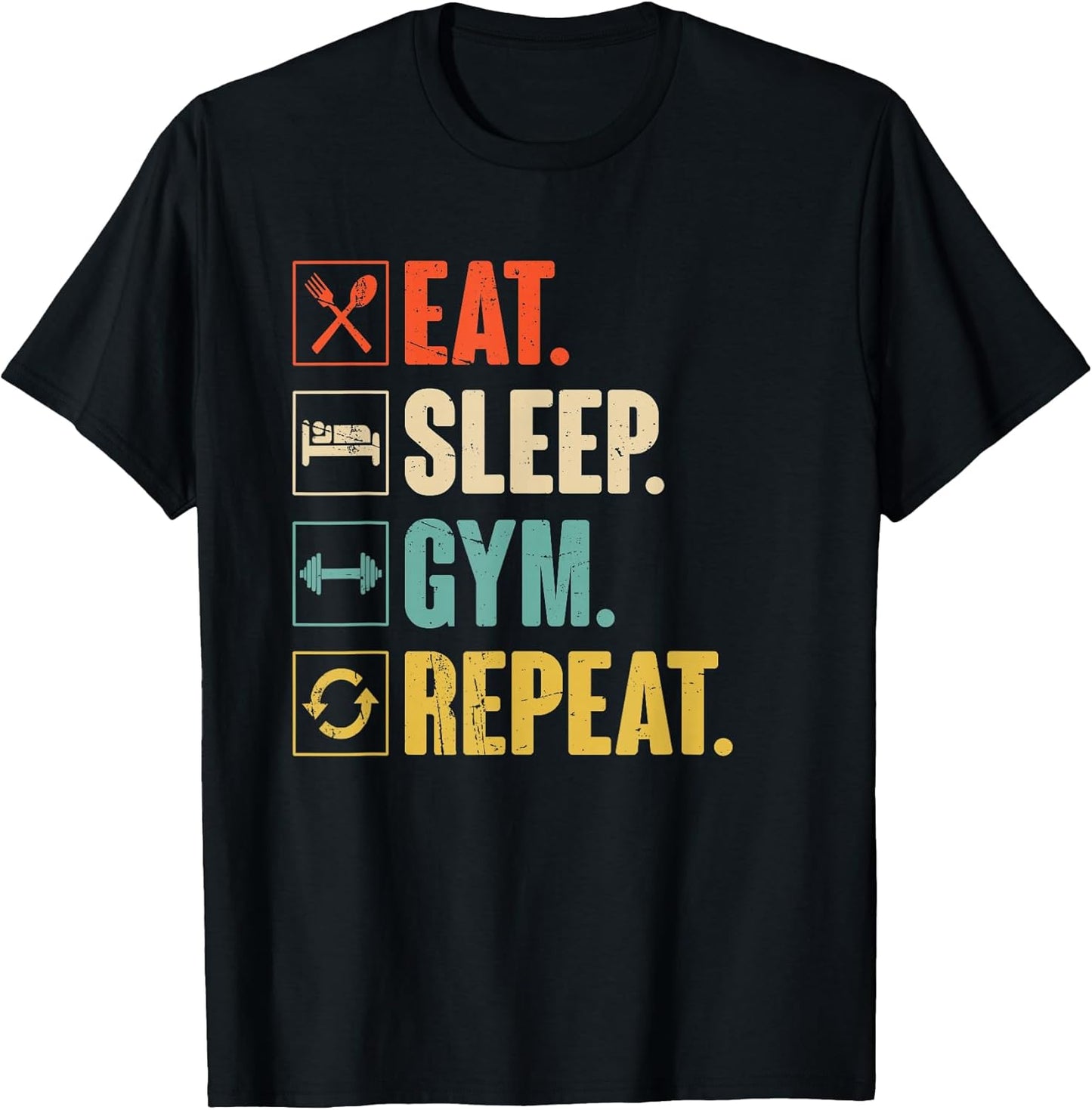 Eat Sleep Gym Repeat - Adult & Kids T-Shirts, Sweatshirts & Hoodies apparel design preview 1