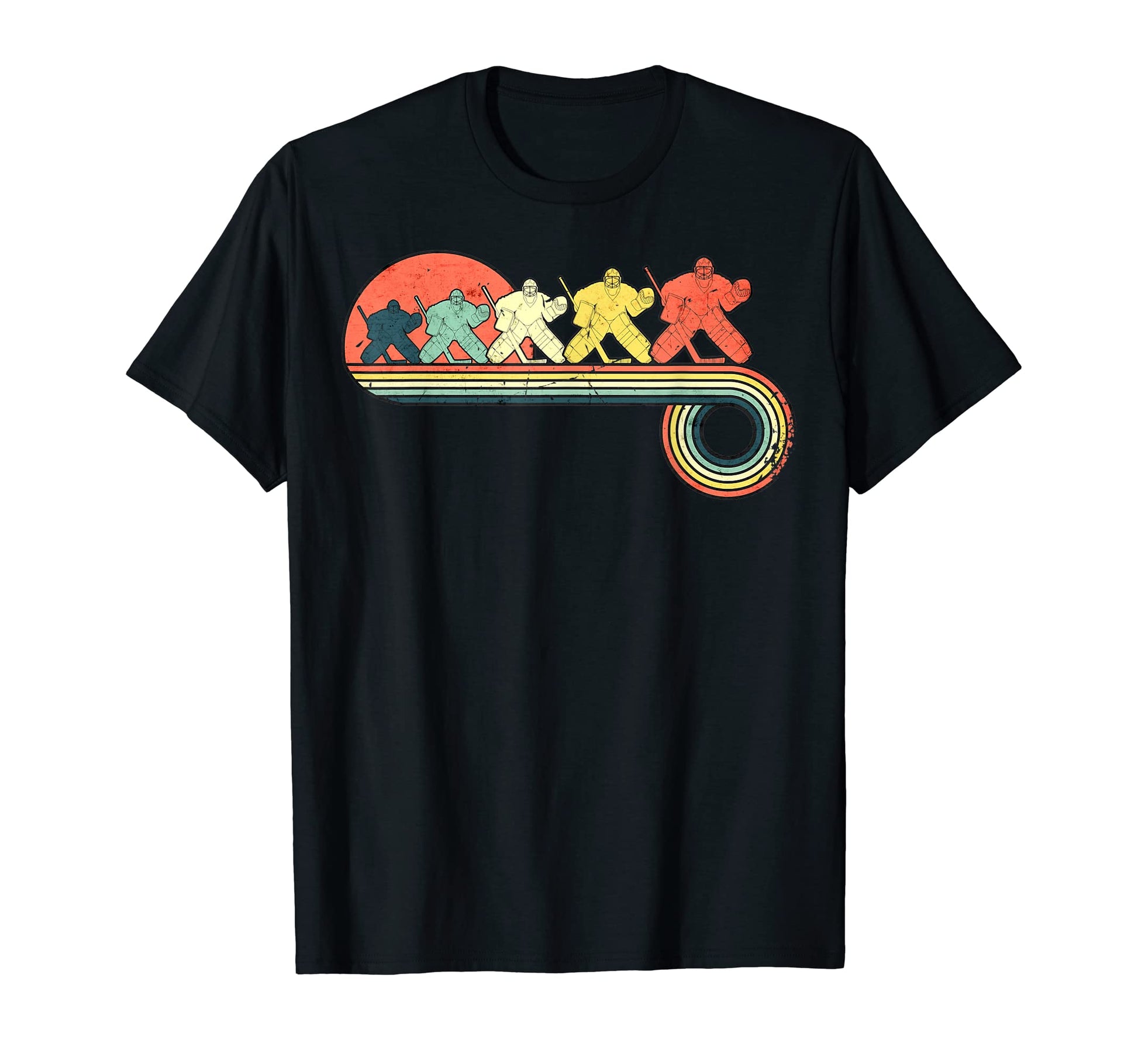 Ice Hockey Goalie Sunset Rainbow T-Shirt - Streetwear Style Unisex - T-Shirt, Sweatshirt, Hoodie
