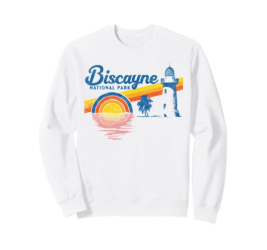 Biscayne National Park 80S Sweatshirt - Minimalist Print for Adults - T-Shirt, Sweatshirt, Hoodie