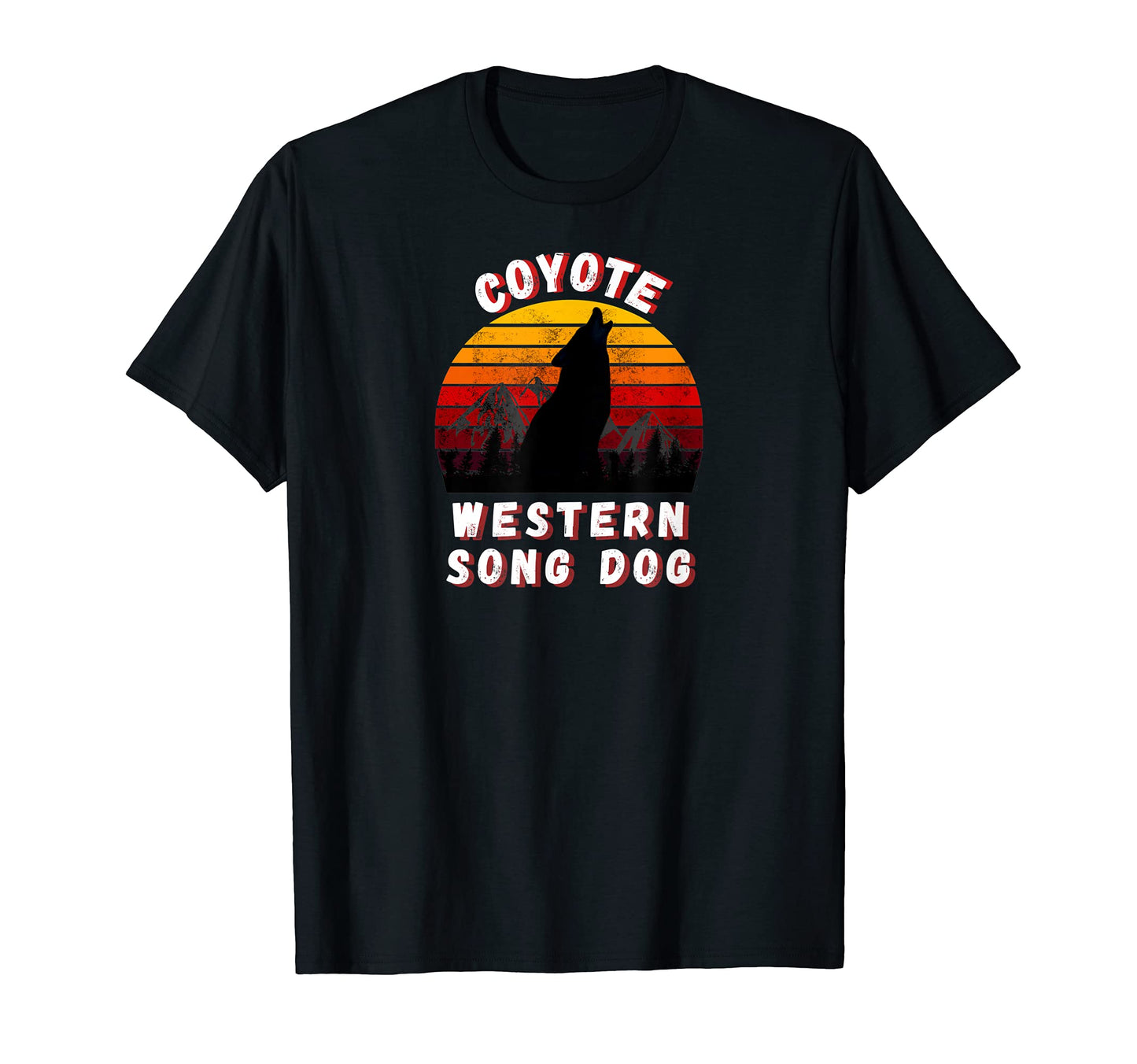 Coyote Western Song Dog Sunset T-Shirt - Minimalist Print Unisex - T-Shirt, Sweatshirt, Hoodie