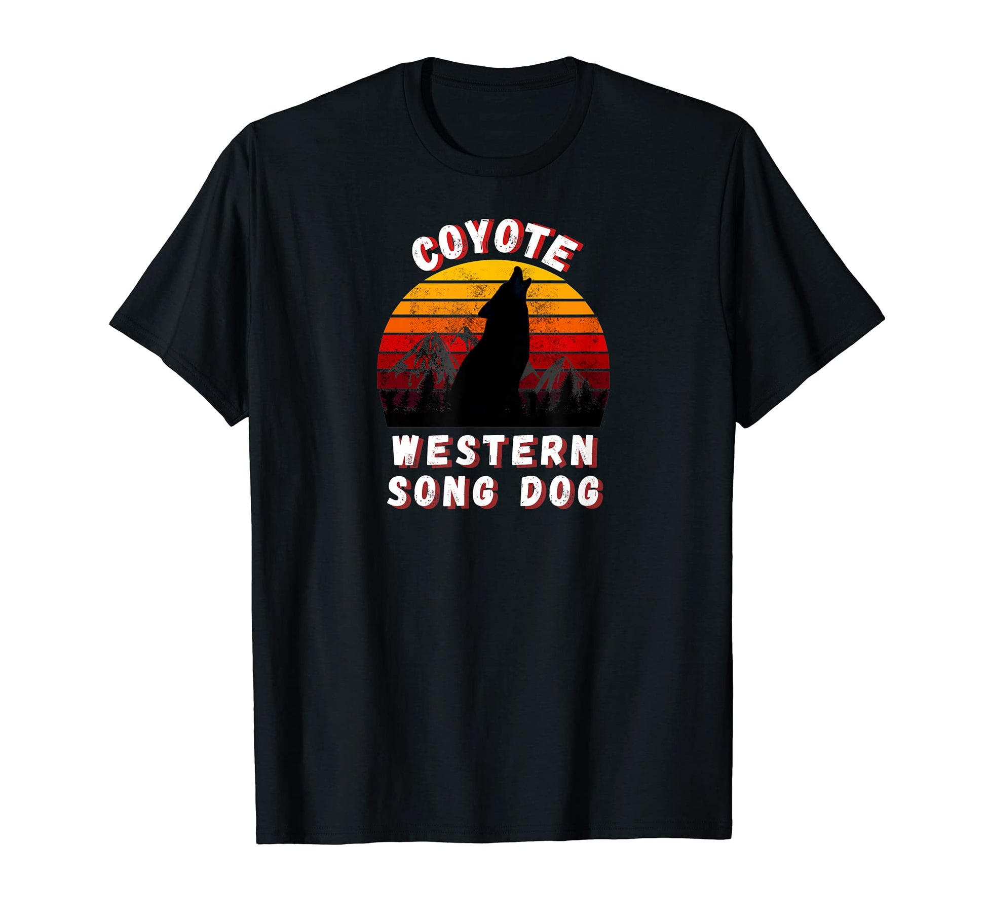 Coyote Western Song Dog Sunset T-Shirt - Minimalist Print Unisex - T-Shirt, Sweatshirt, Hoodie