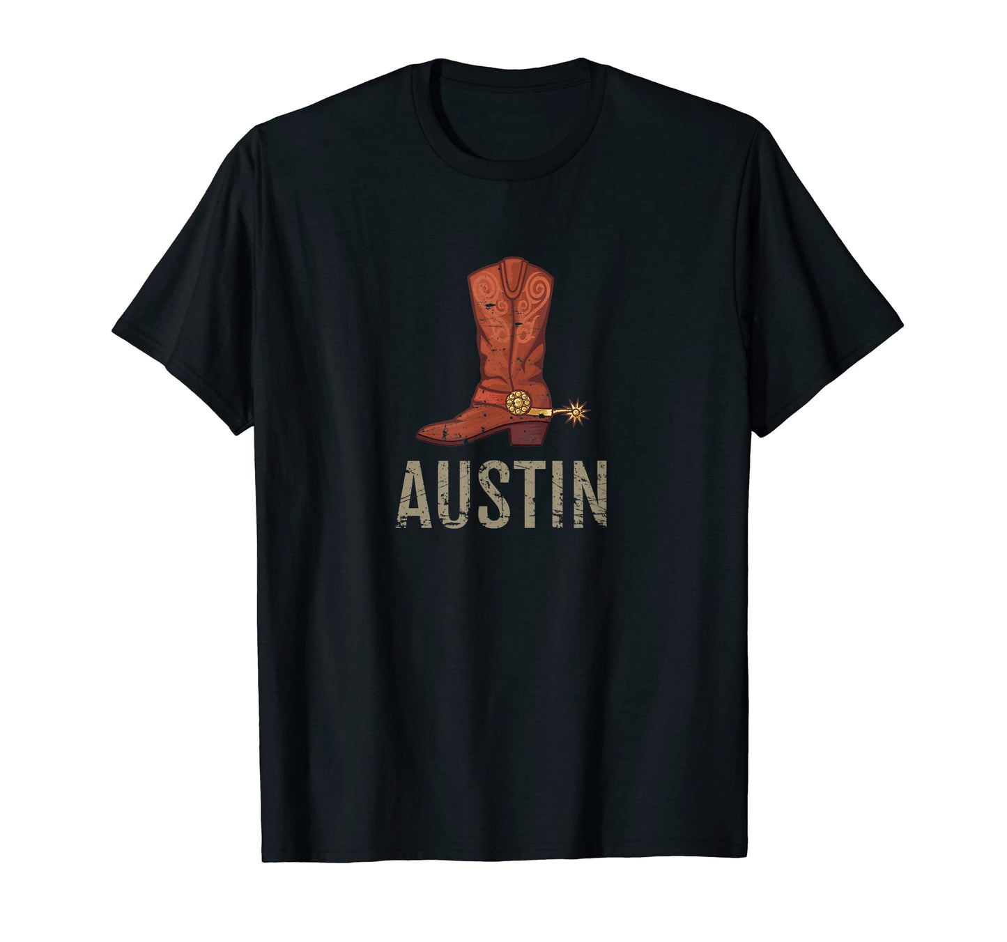 Austin Tx Texas Cowboy Boots 1 T-Shirt - Fun Novelty Design for Adults - T-Shirt, Sweatshirt, Hoodie