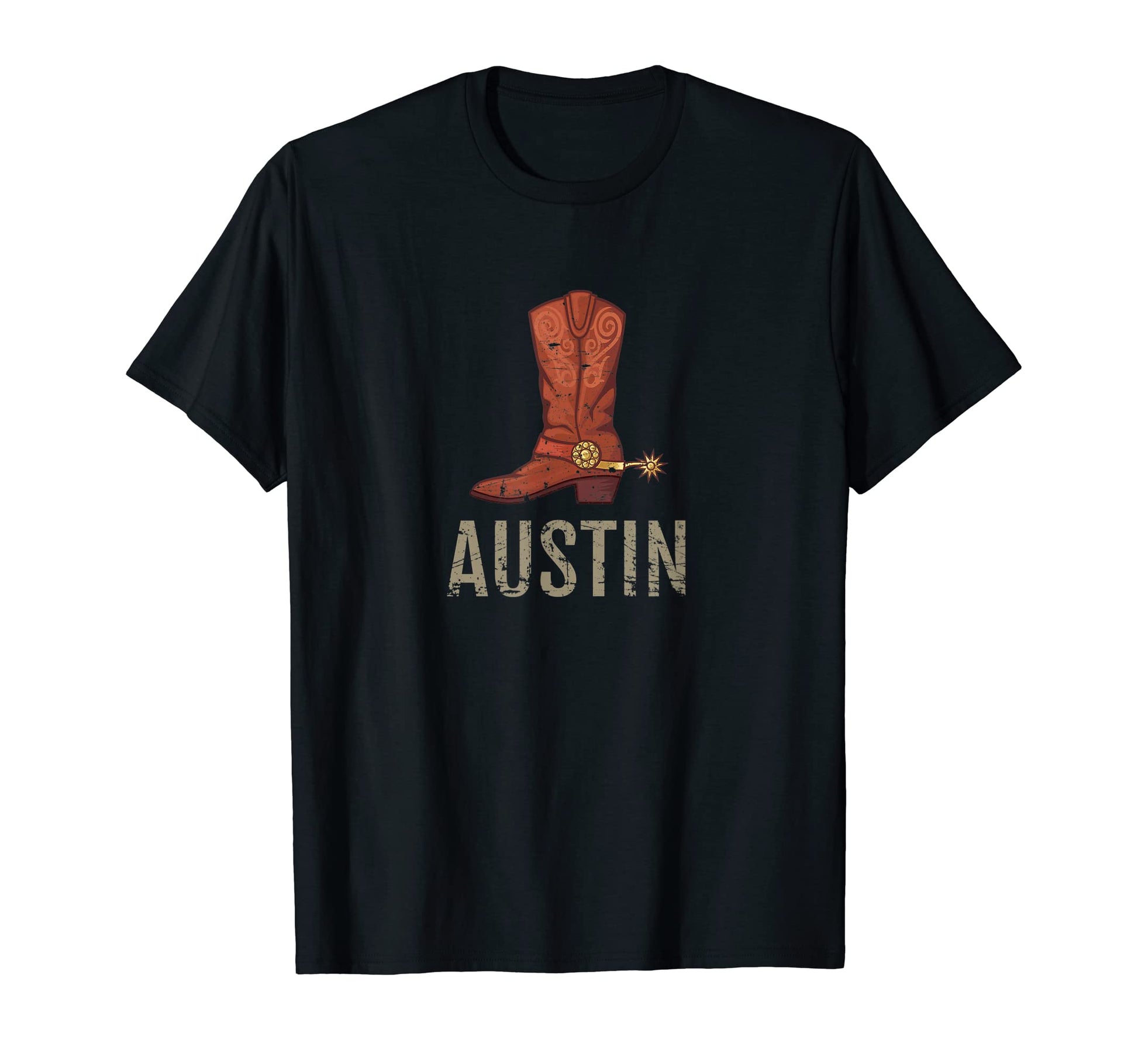 Austin Tx Texas Cowboy Boots 1 T-Shirt - Fun Novelty Design for Adults - T-Shirt, Sweatshirt, Hoodie