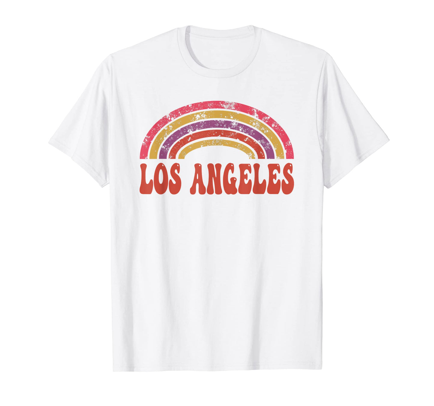 Los Angeles Hippie Rainbow 60S 70S T-Shirt - Custom Art Print for Adults - T-Shirt, Sweatshirt, Hoodie