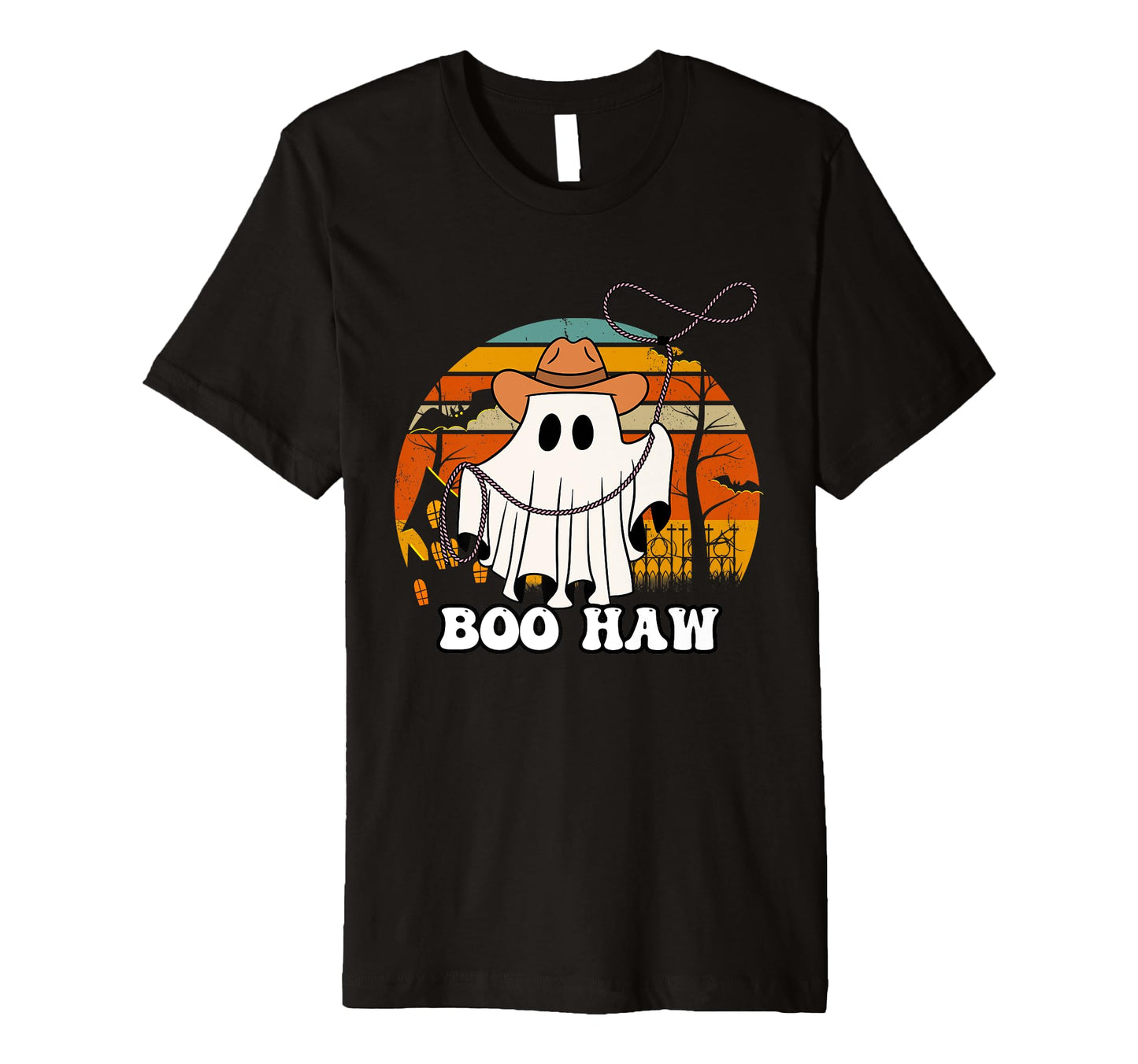 Halloween Cowboy Ghost Ghost T-Shirt - Casual Everyday Wear Unisex - T-Shirt, Sweatshirt, Hoodie
